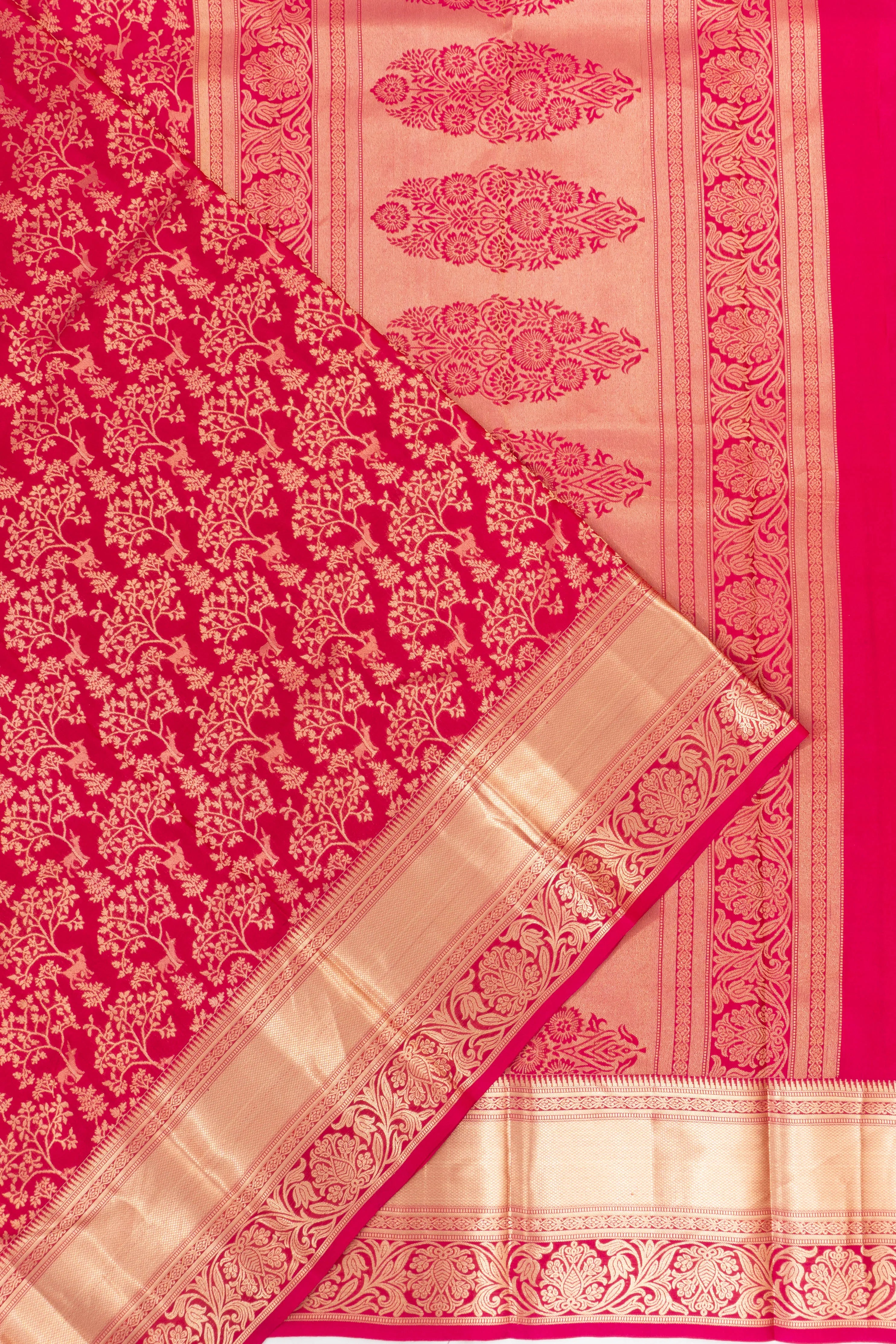 Taranga Kanchi Silk Brocade Pink Saree