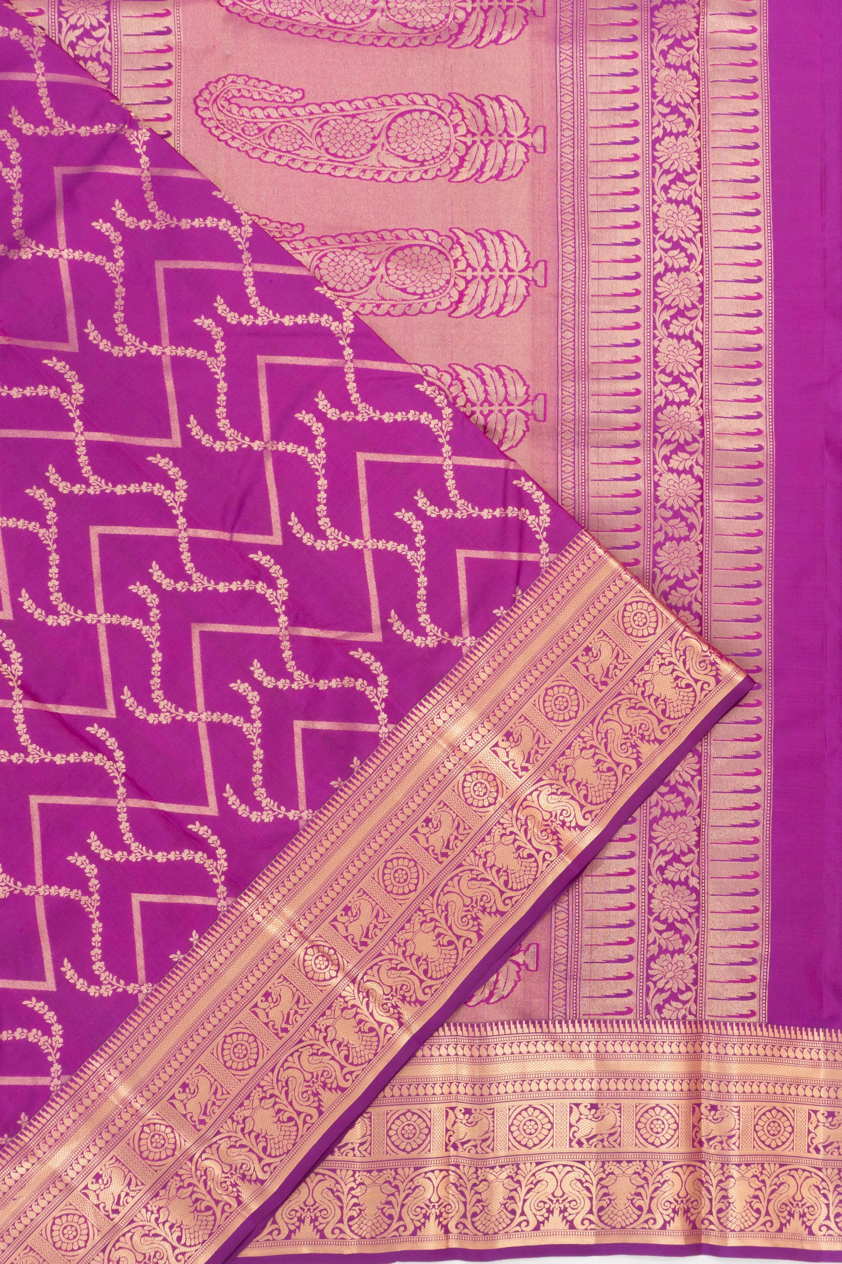 Taranga Kanchi Silk Brocade Purple Saree
