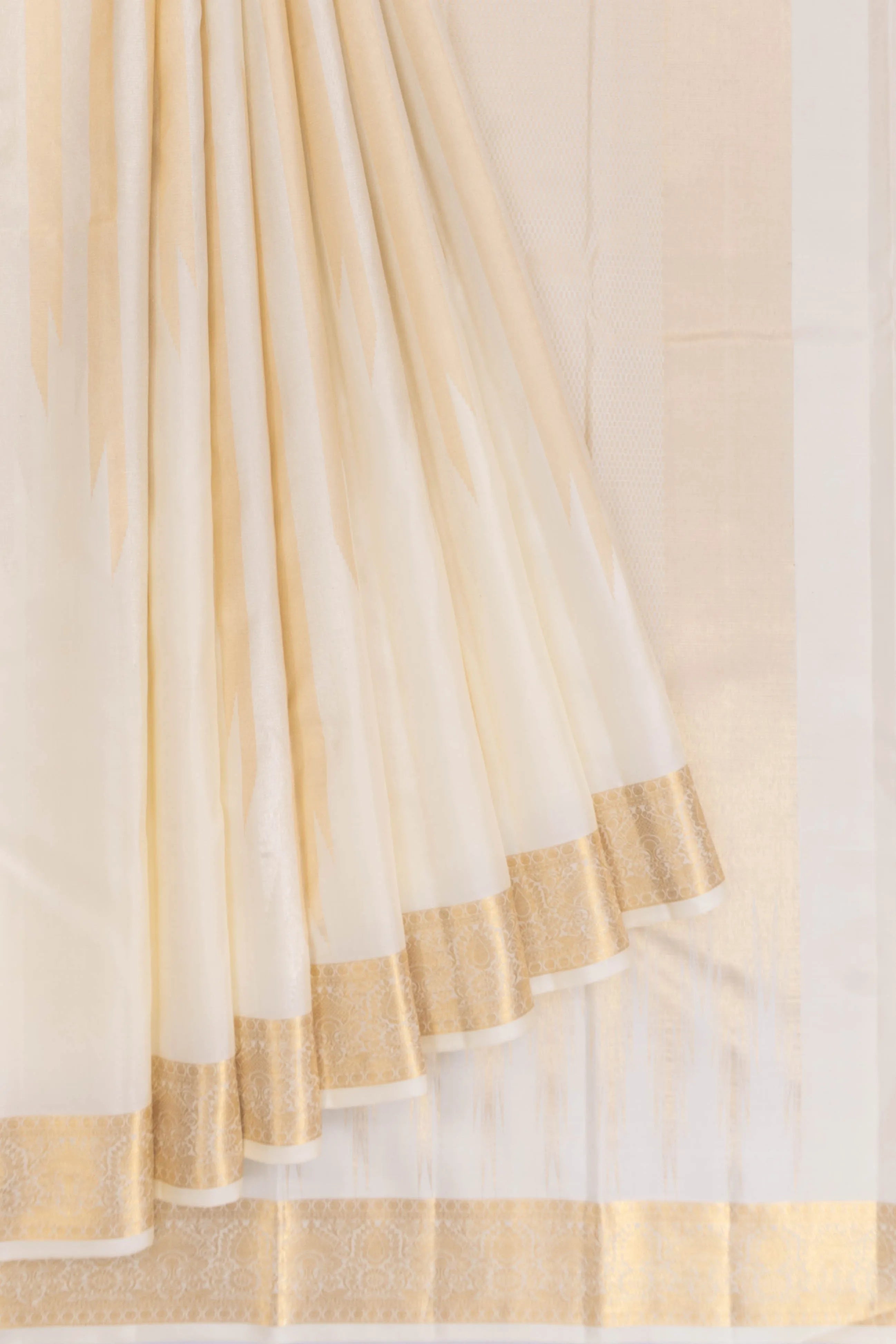 Kanchipuram Silk Brocade White Saree