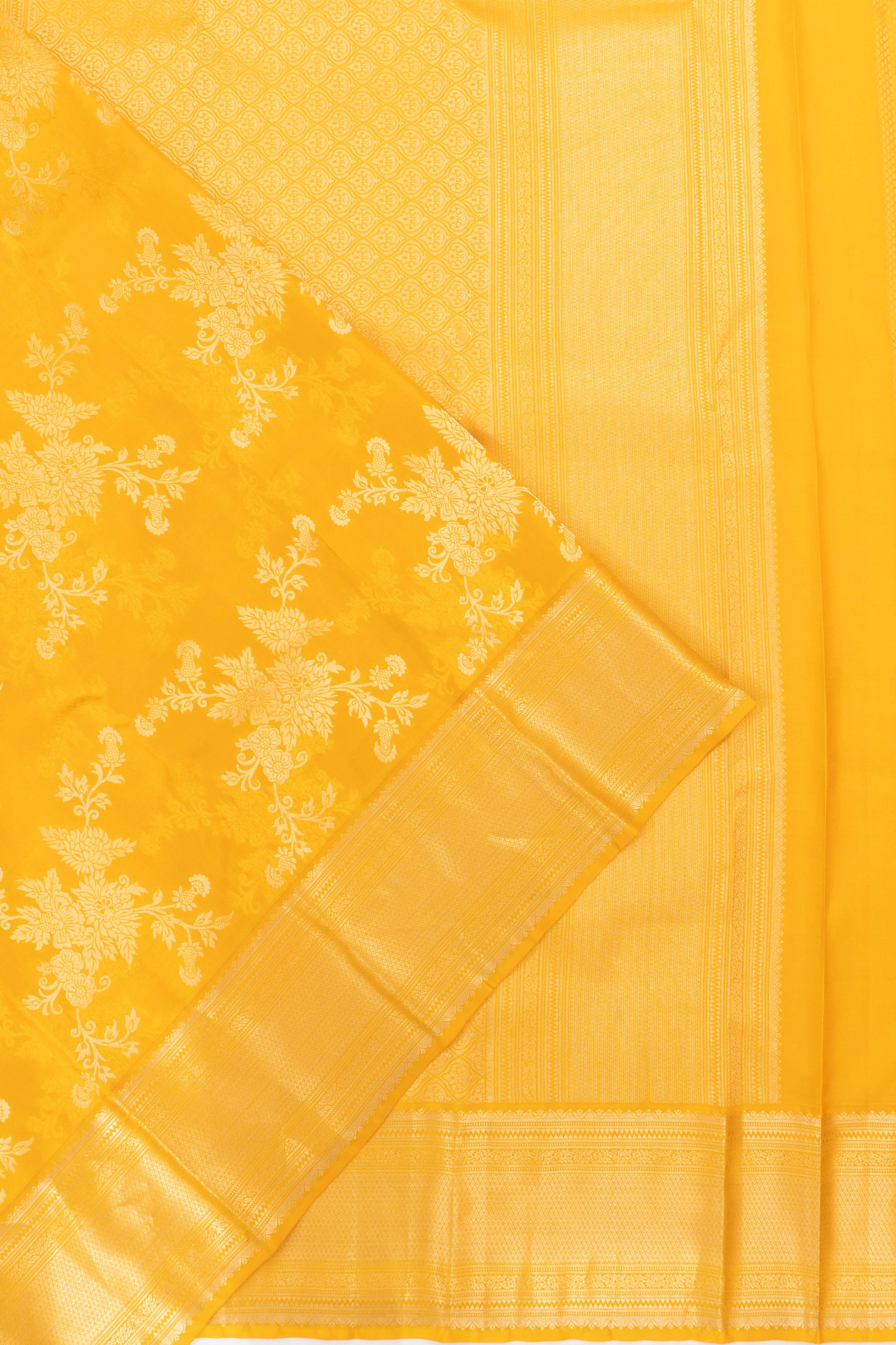 Taranga Kanchi Silk Brocade Yellow Saree