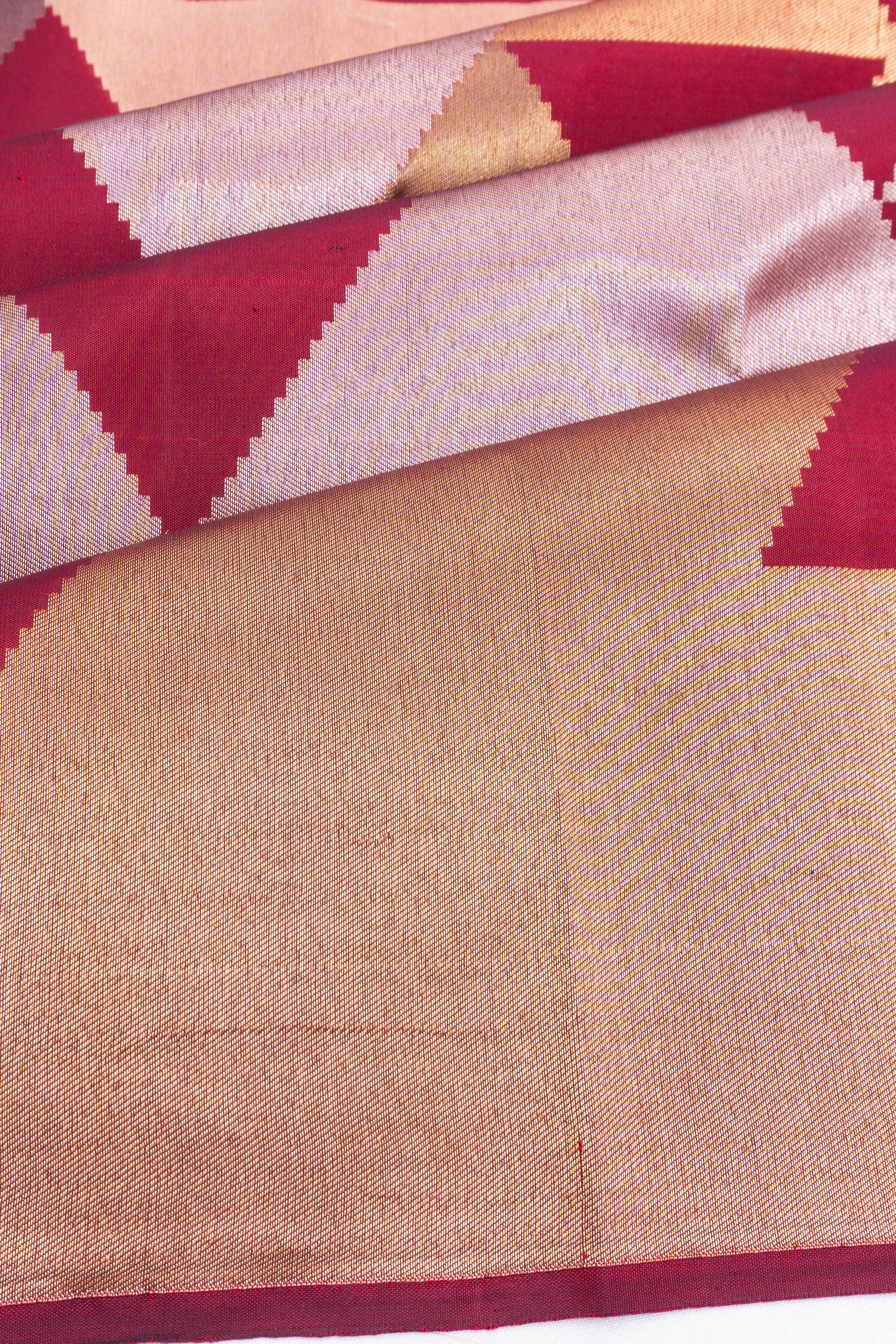 Kanchipuram Silk Brocade Maroon Saree