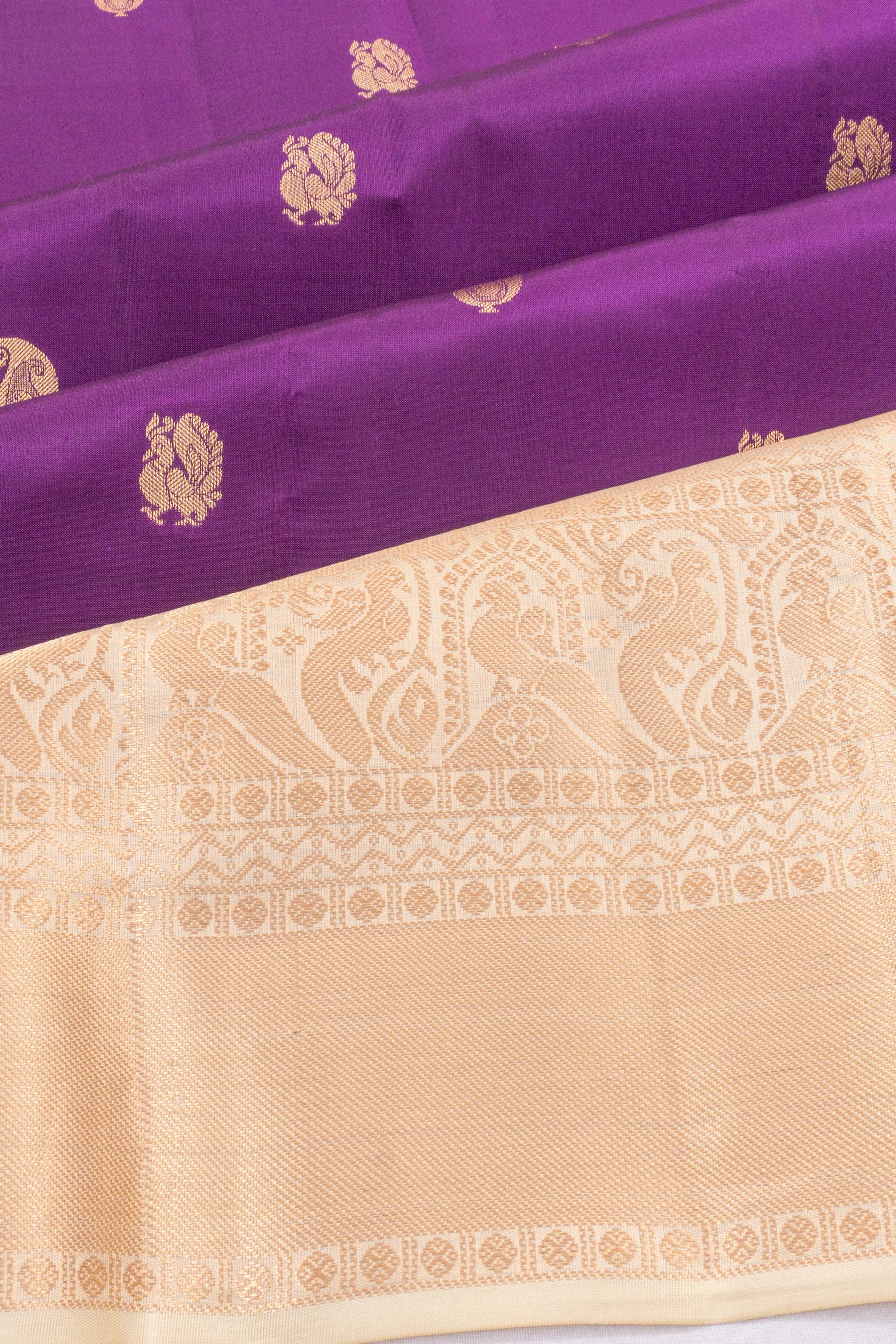 Taranga Kanchi Silk Butta Purple Saree
