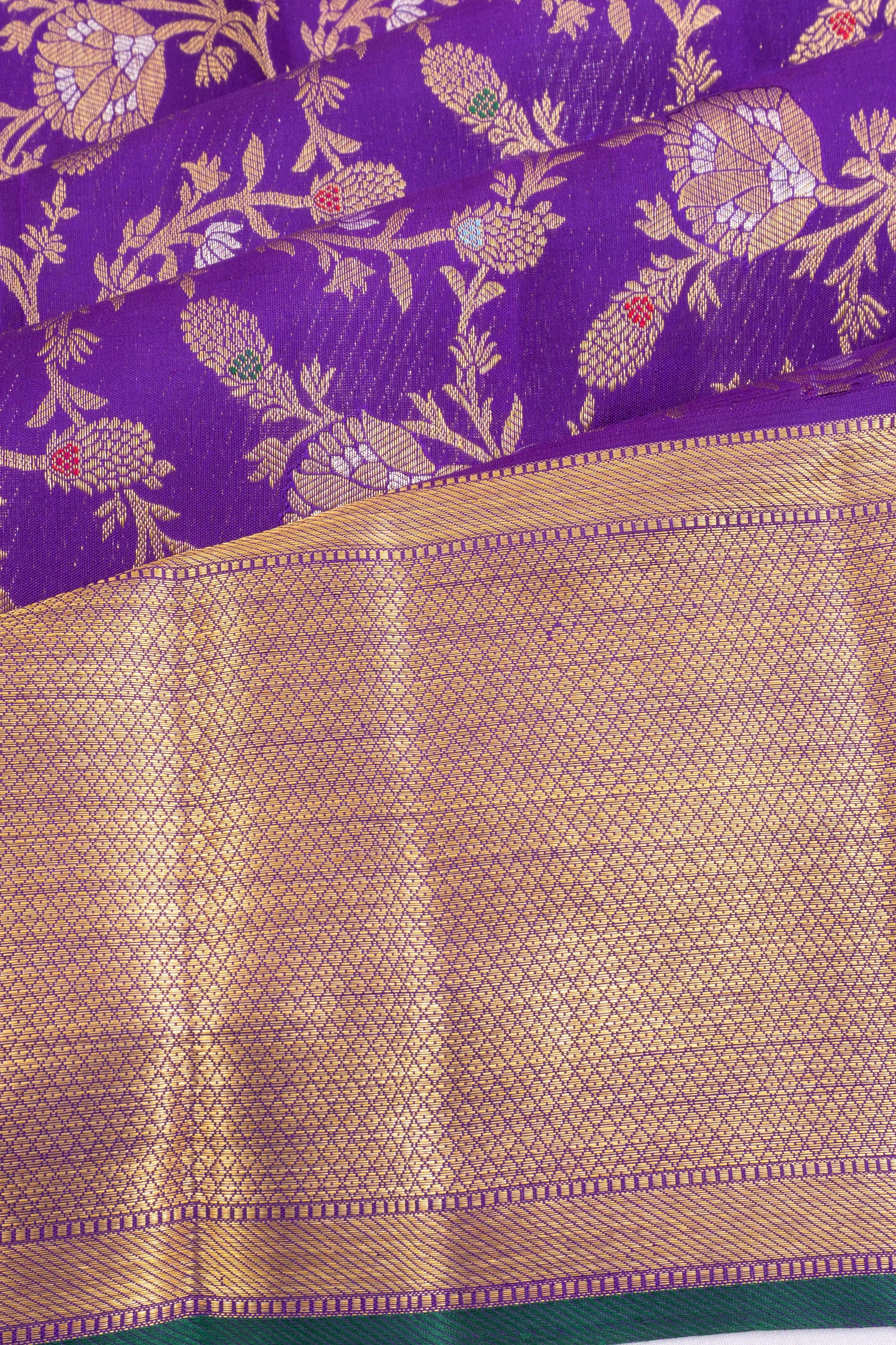 Kanchipuram Silk Jaal Purple Saree