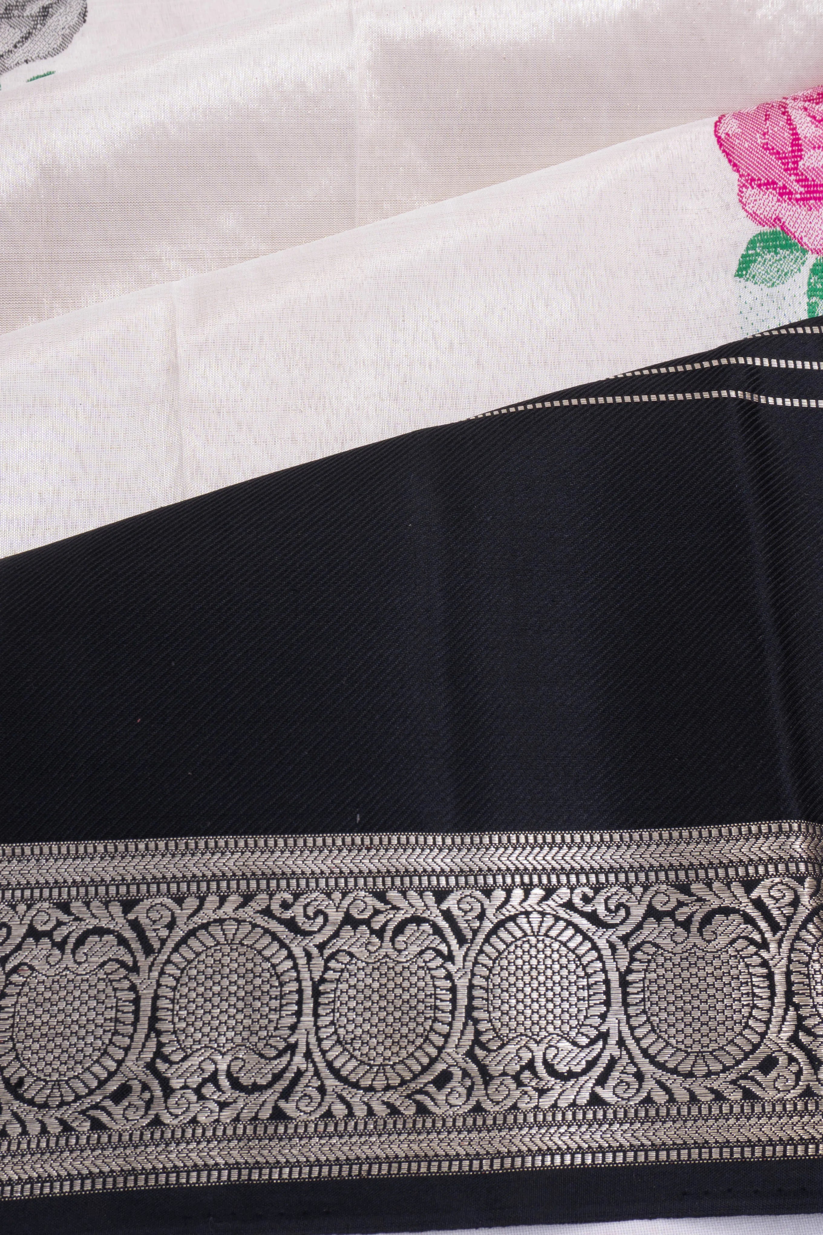 Kanchipuram Silk Tissue Brocade White Saree