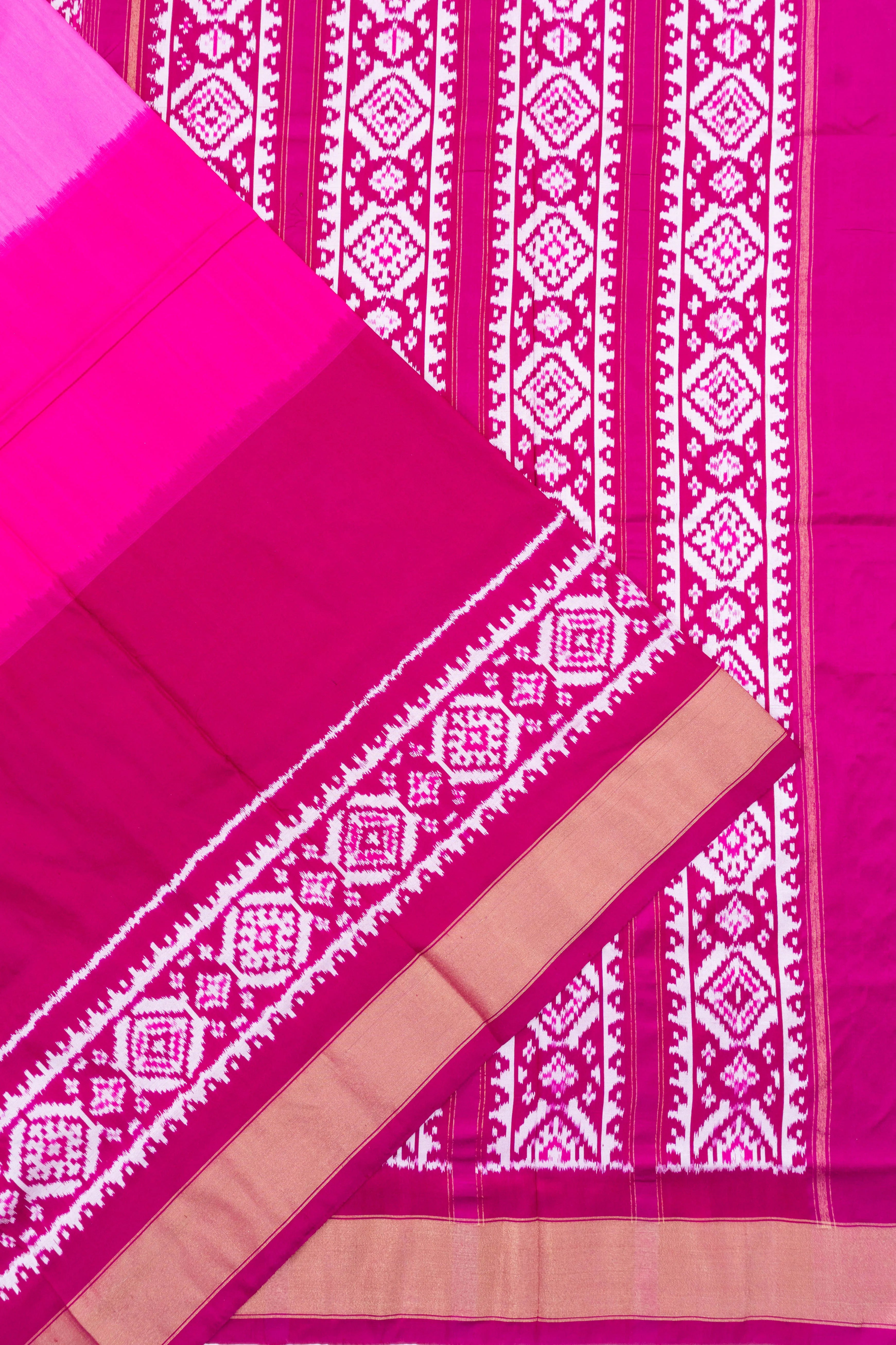 Pochampally Silk Ikat Pink Saree