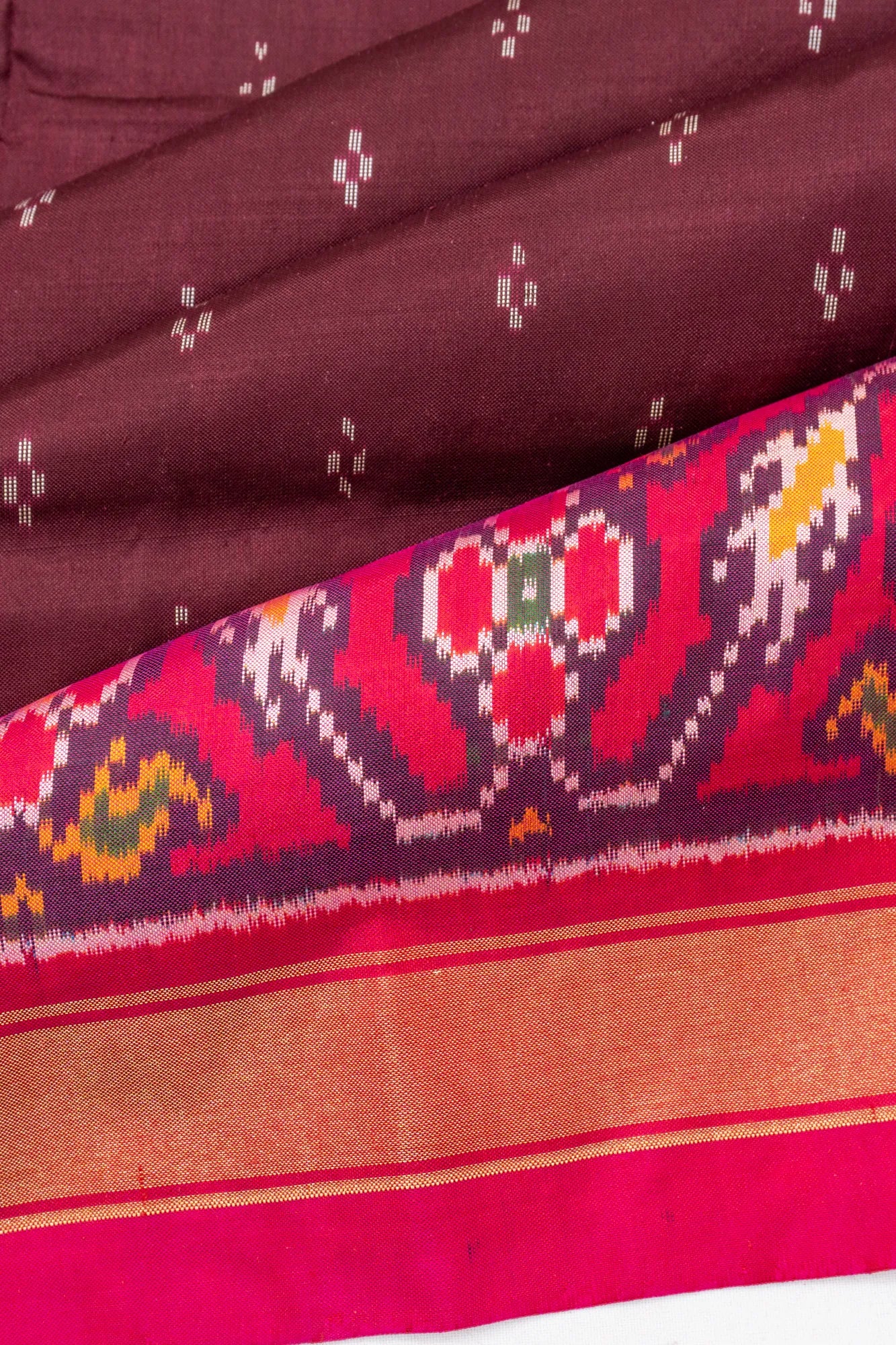 Pochampally Silk Ikat Maroon Saree