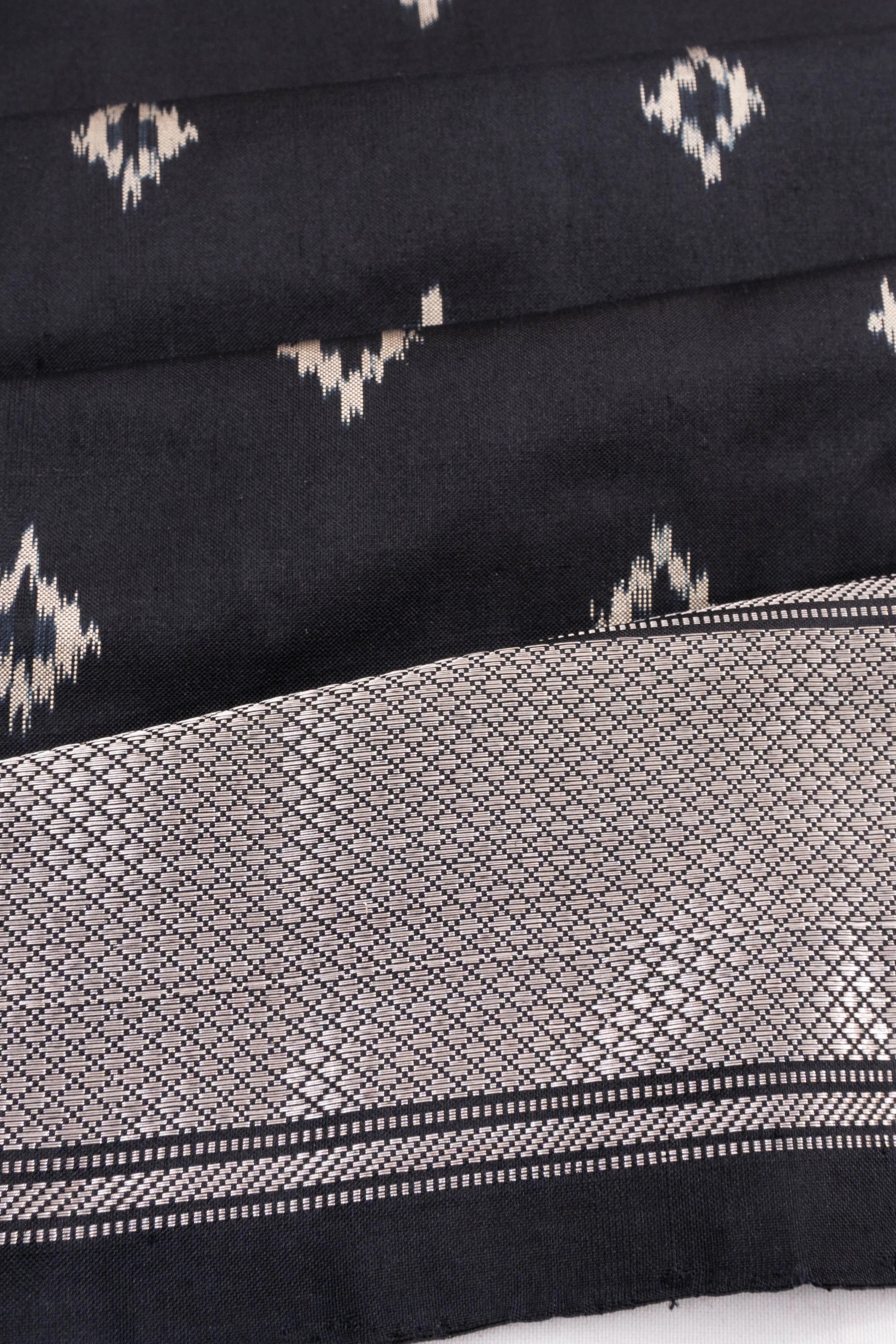 Pochampally Silk Ikat Sky Black Saree