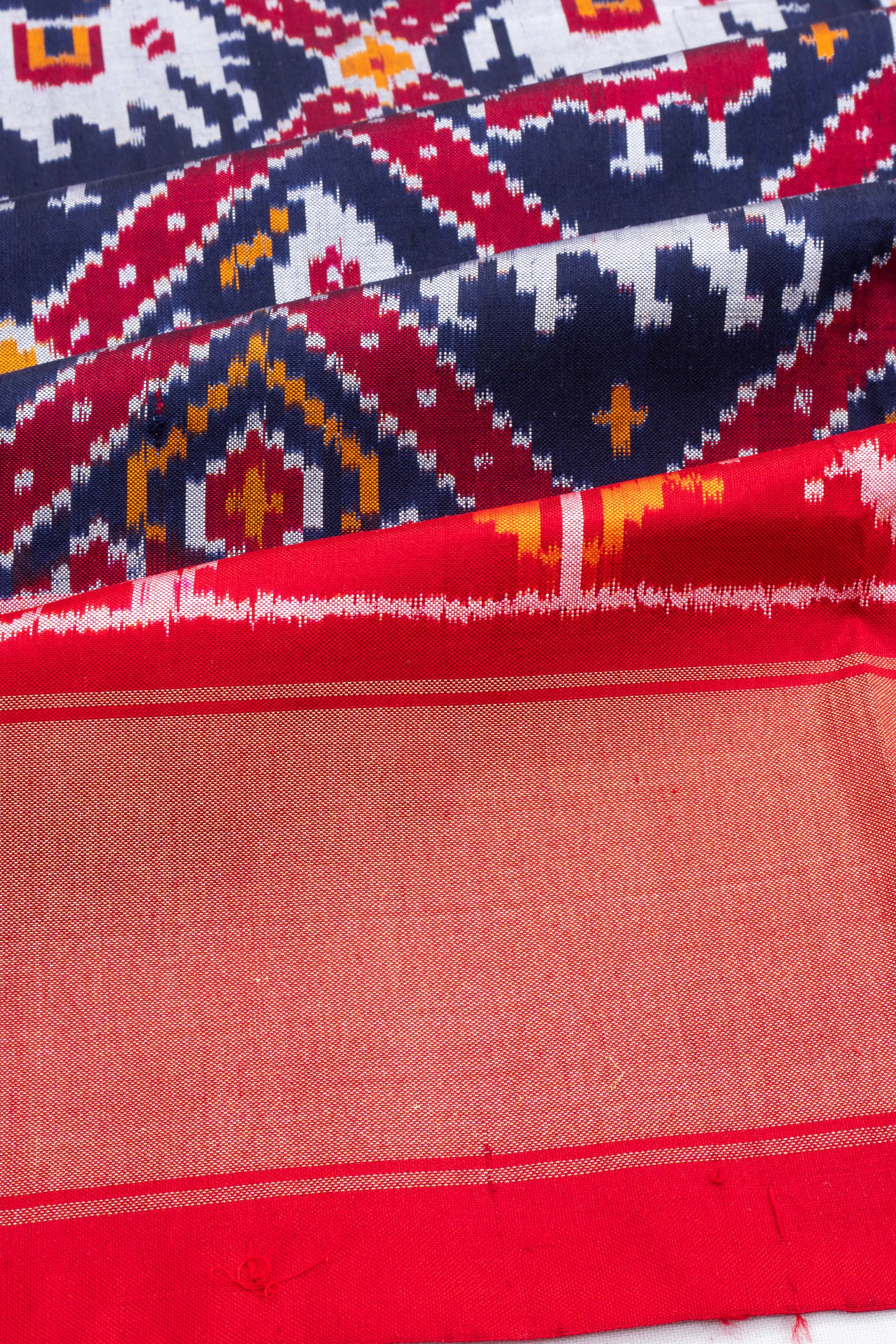Pochampally Silk Ikat Dark Blue Saree