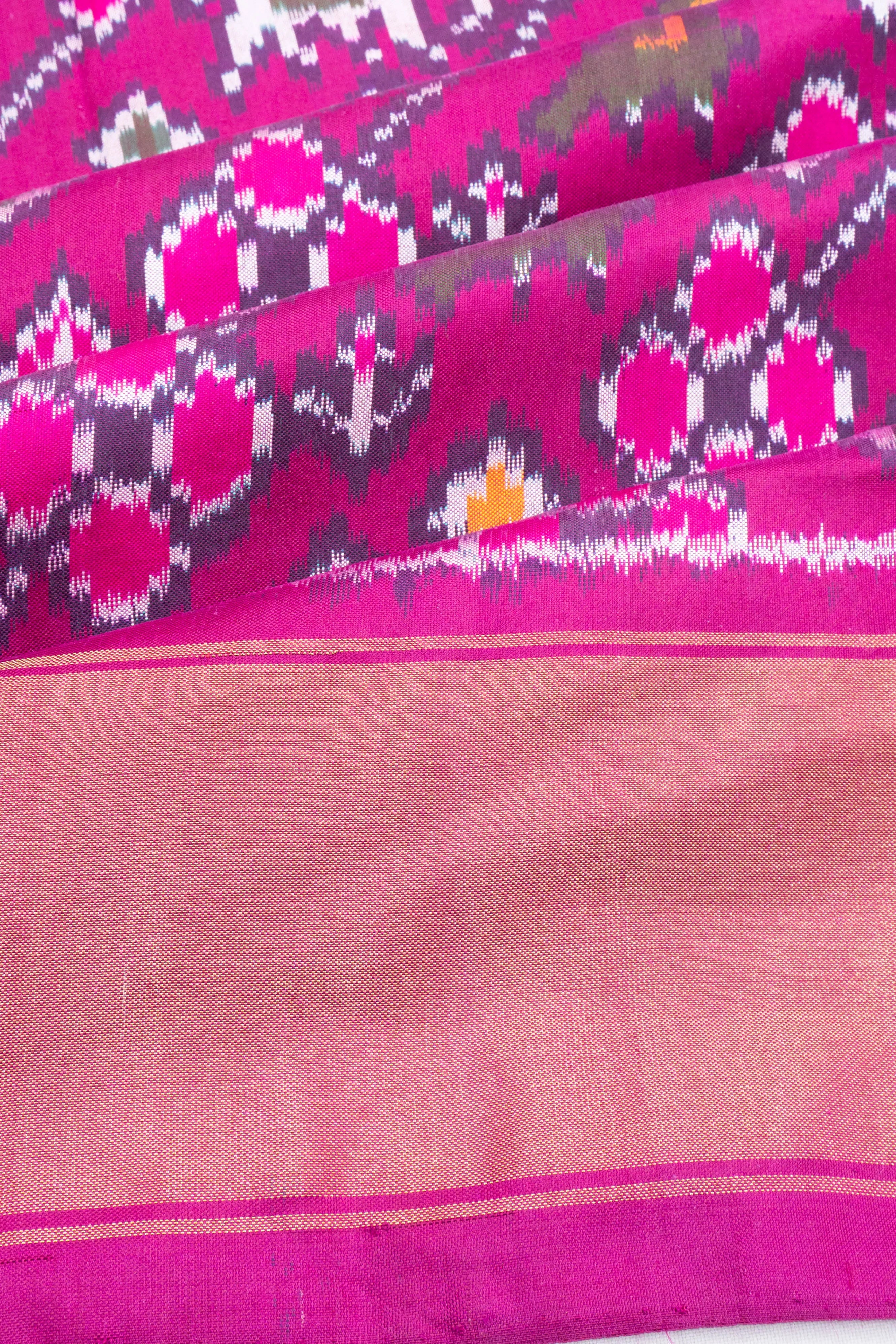 Pochampally Silk Ikat Pink Saree