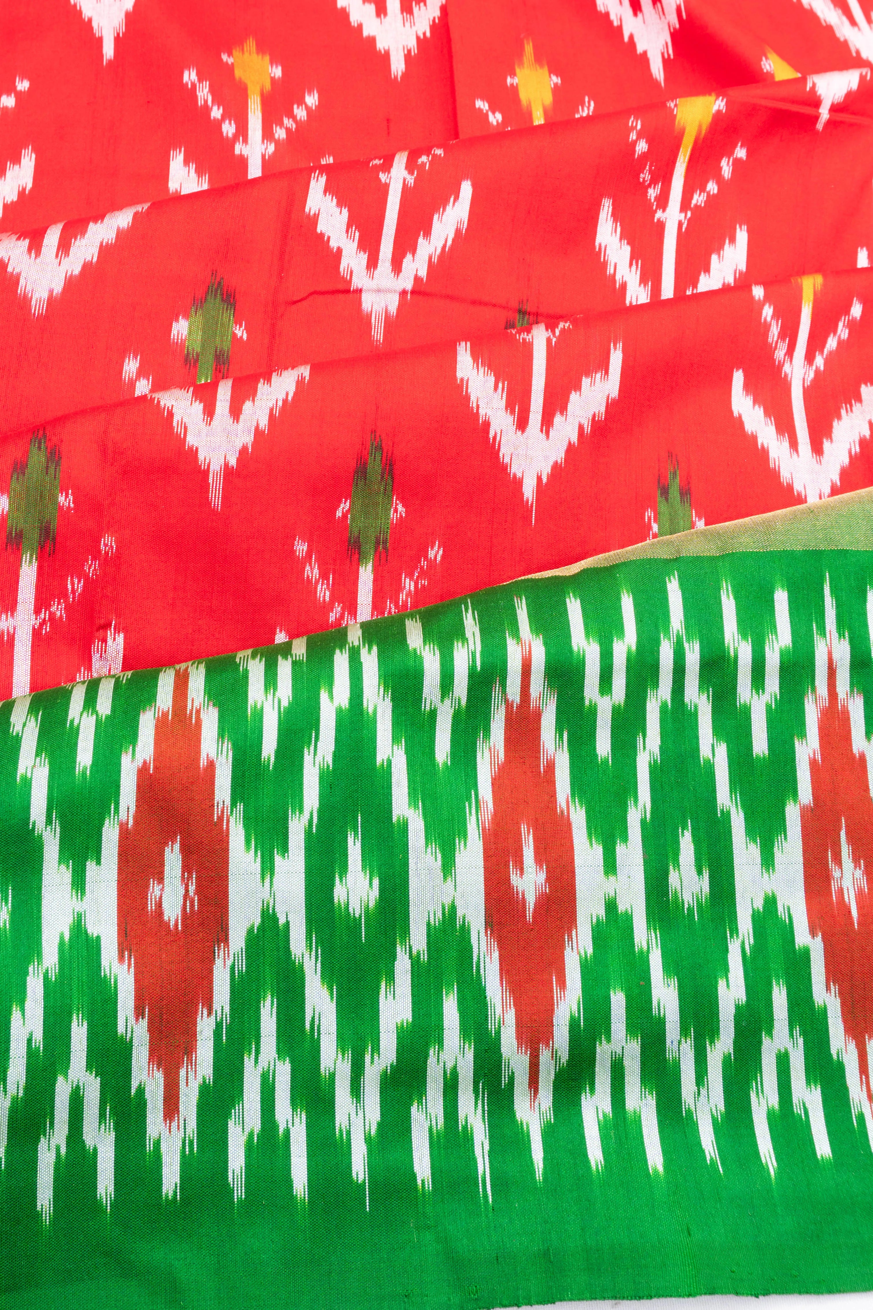 Pochampally Silk Ikat Red Saree
