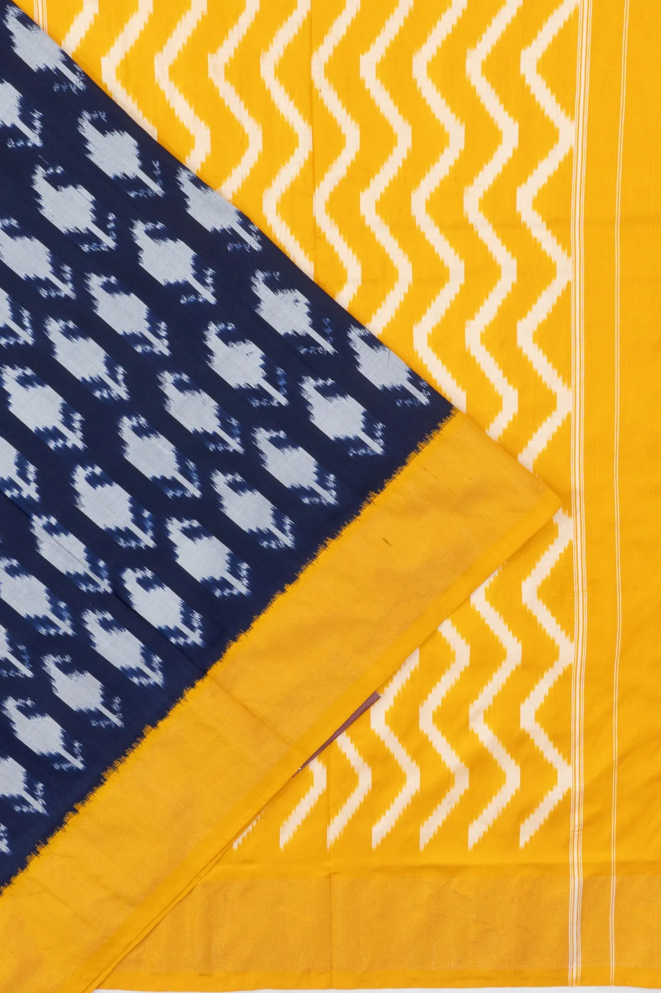 Pochampally Silk Ikat Dark Blue Saree