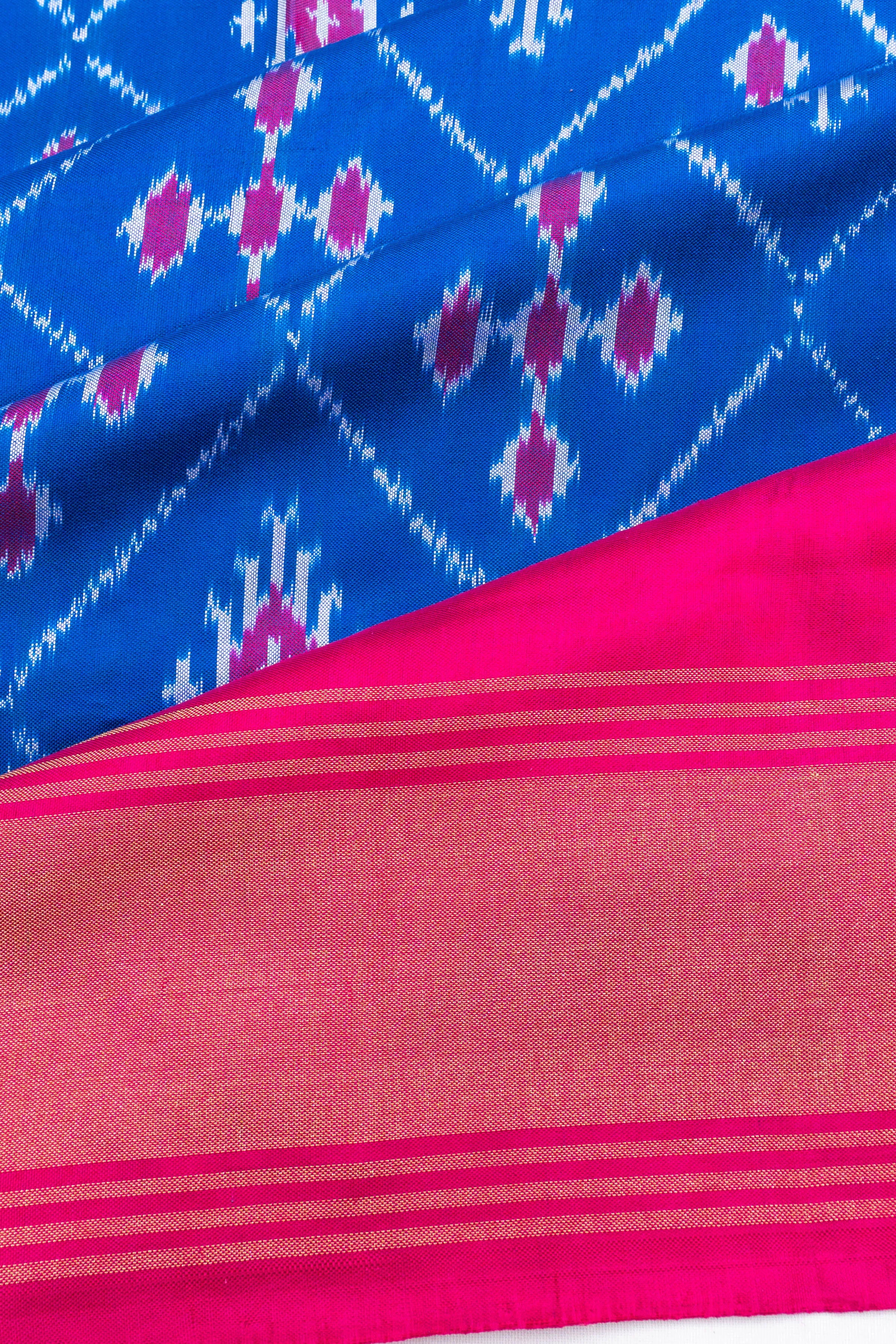 Pochampally Silk Ikat Blue Saree