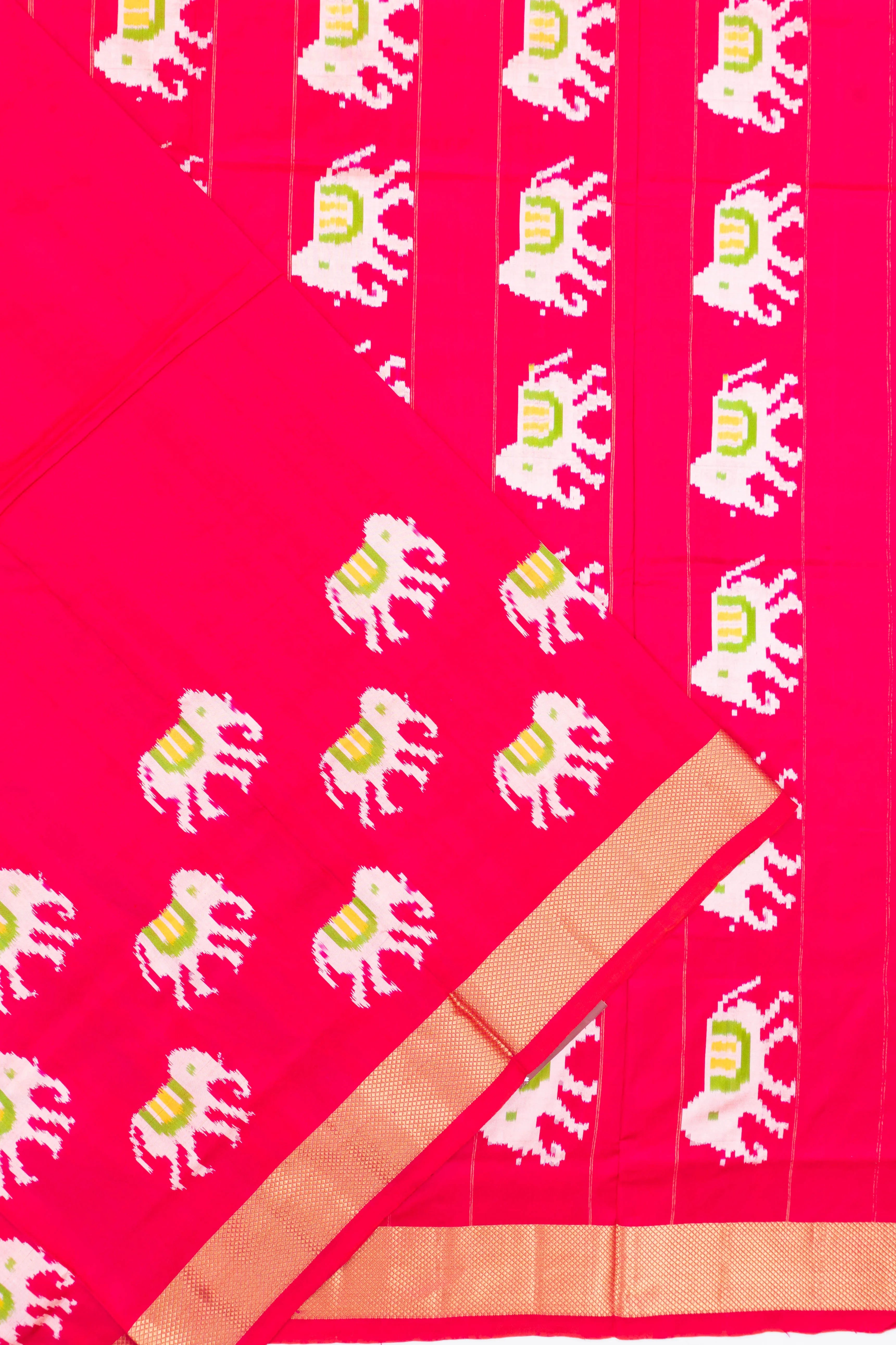 Pochampally Silk Ikat Pink Saree