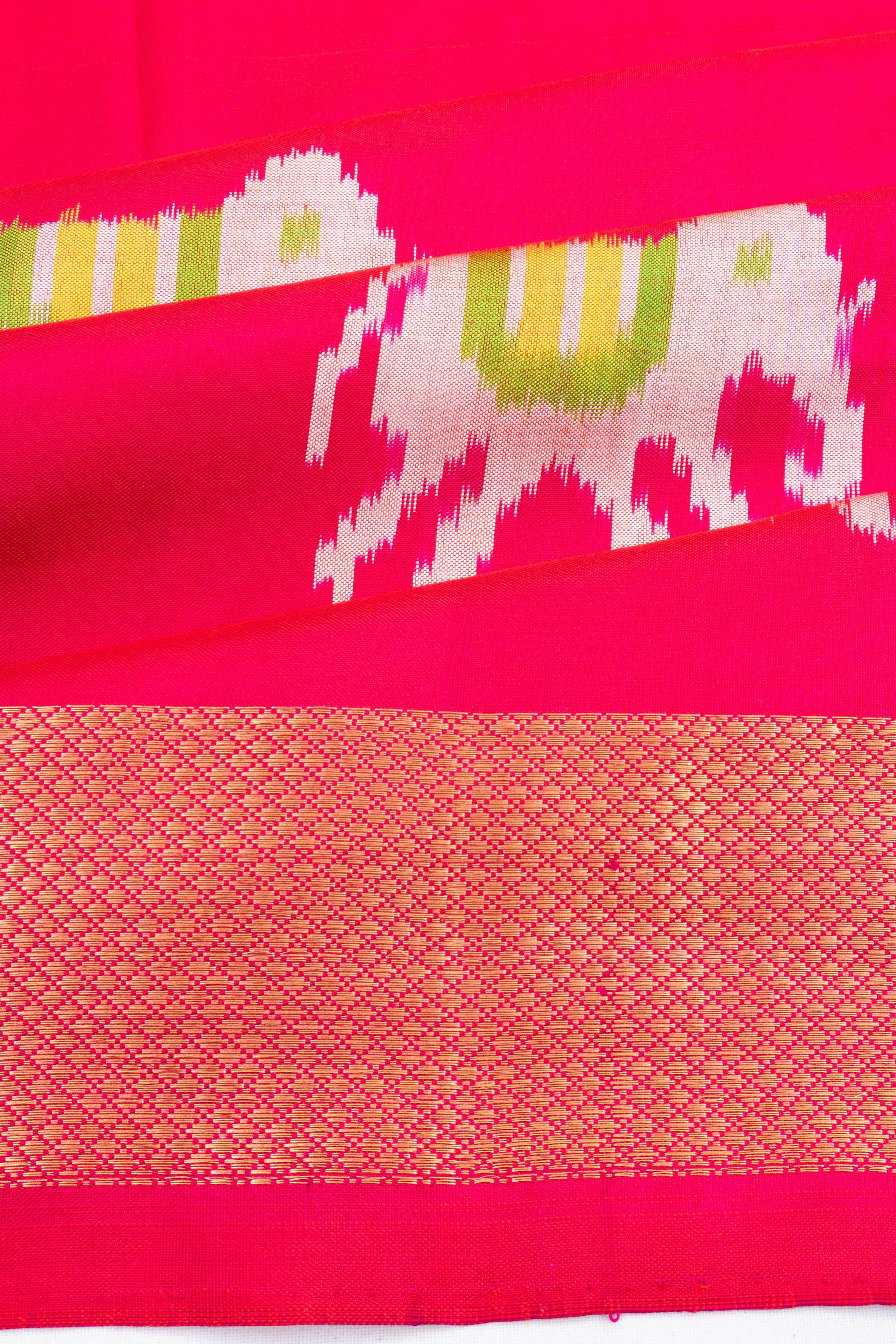 Pochampally Silk Ikat Pink Saree