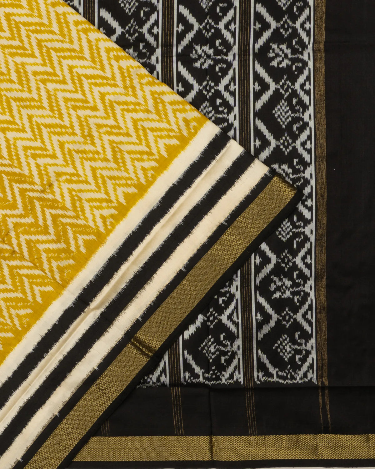 Pochampally Silk Ikat Yellow Saree