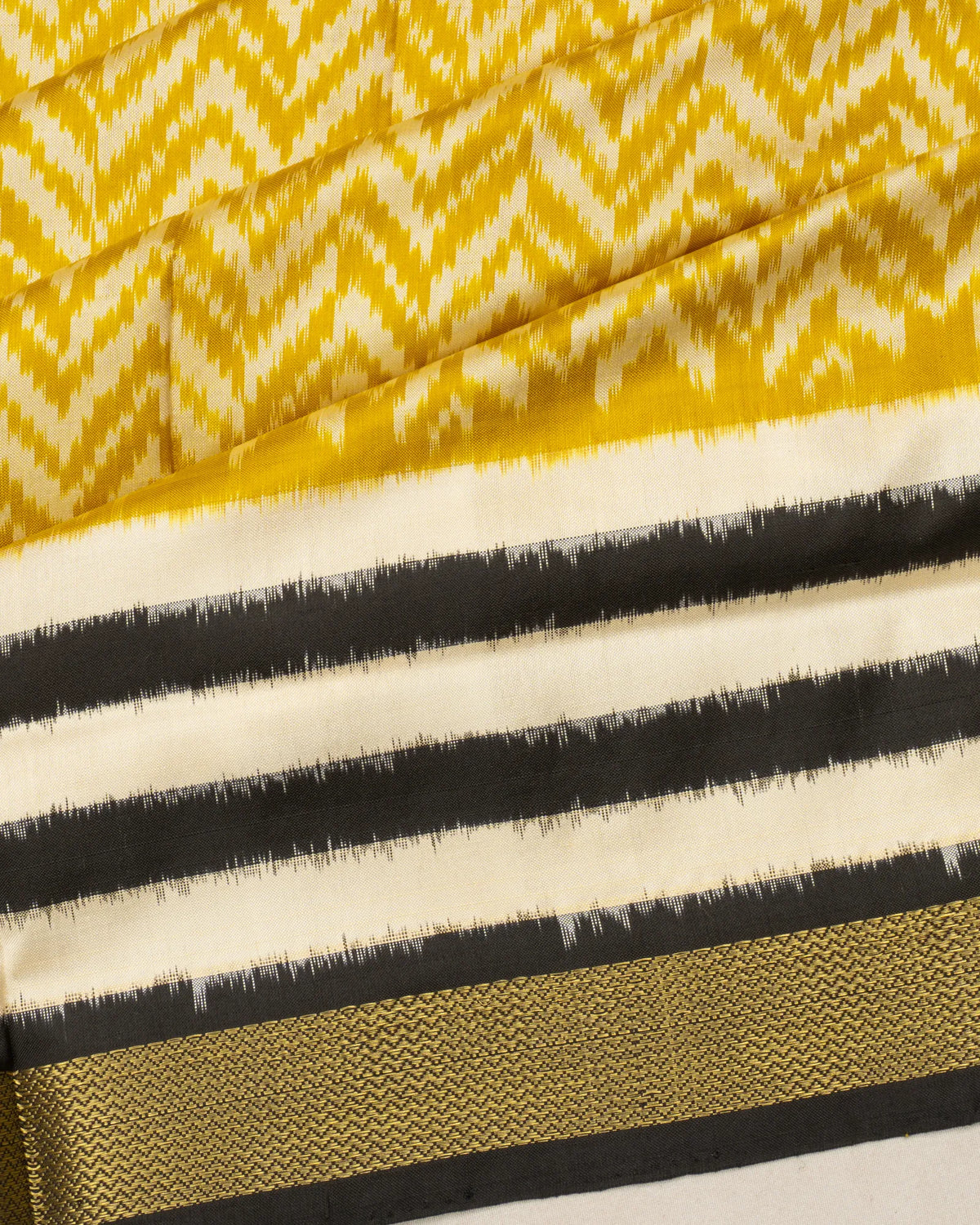 Pochampally Silk Ikat Yellow Saree