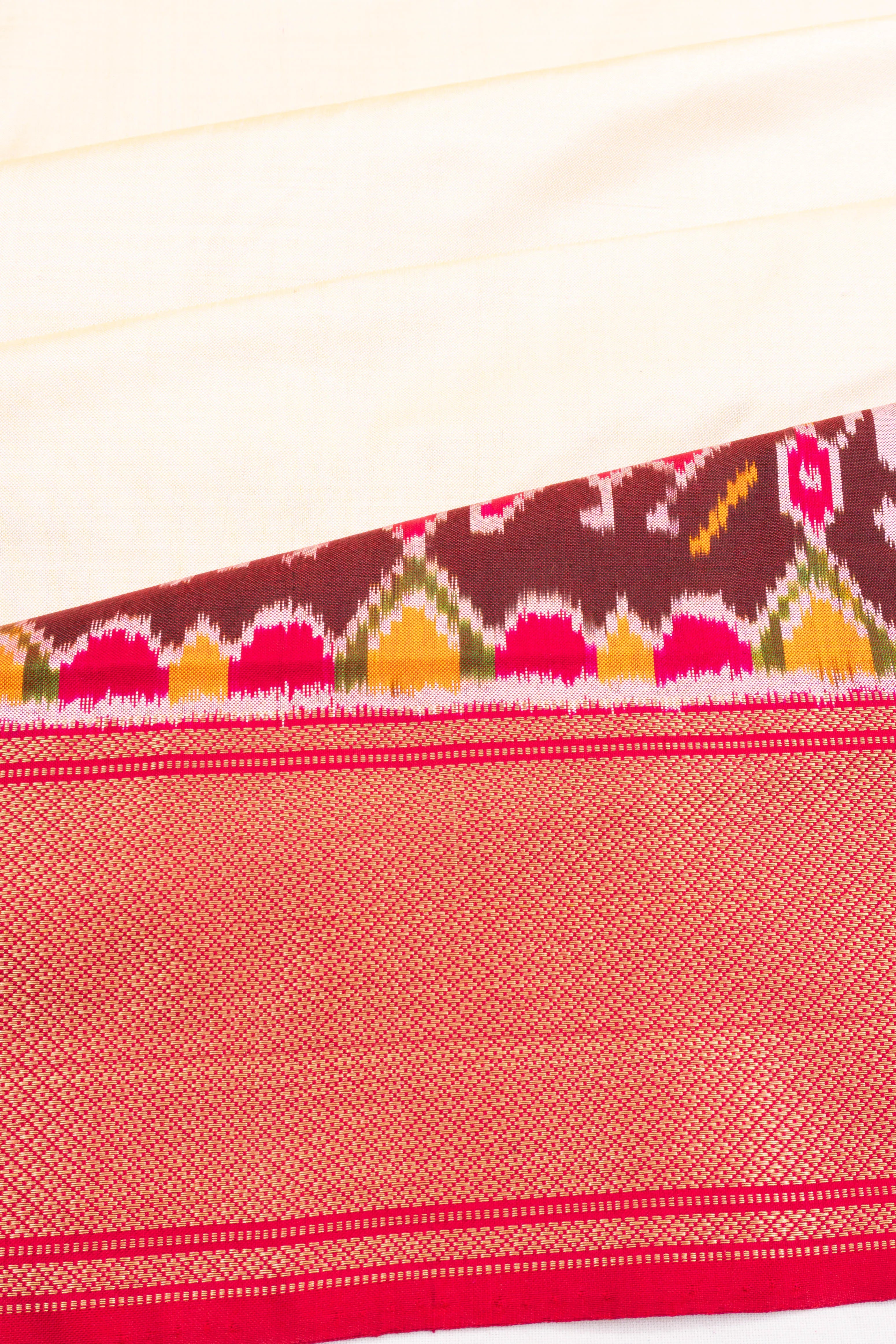 Pochampally Silk Ikat White Saree