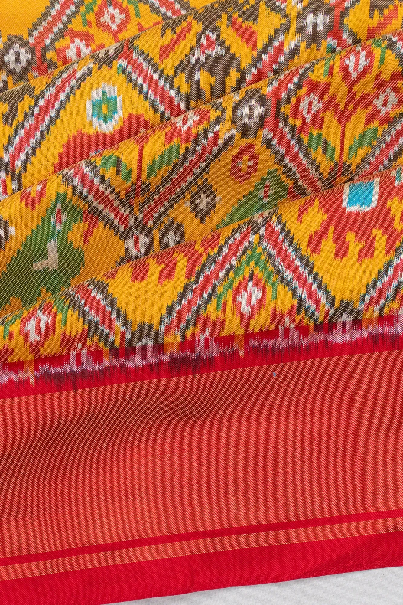Pochampally Silk Ikat Yellow Saree