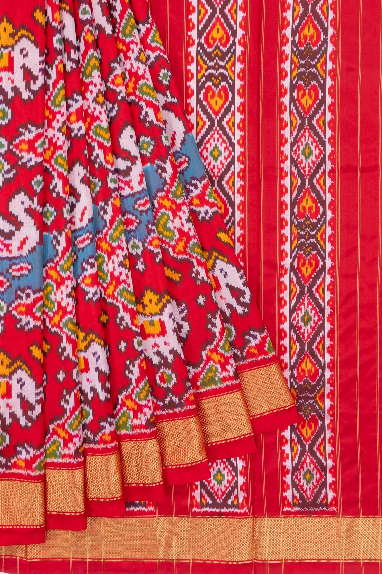 Pochampally Silk Ikat Red Saree