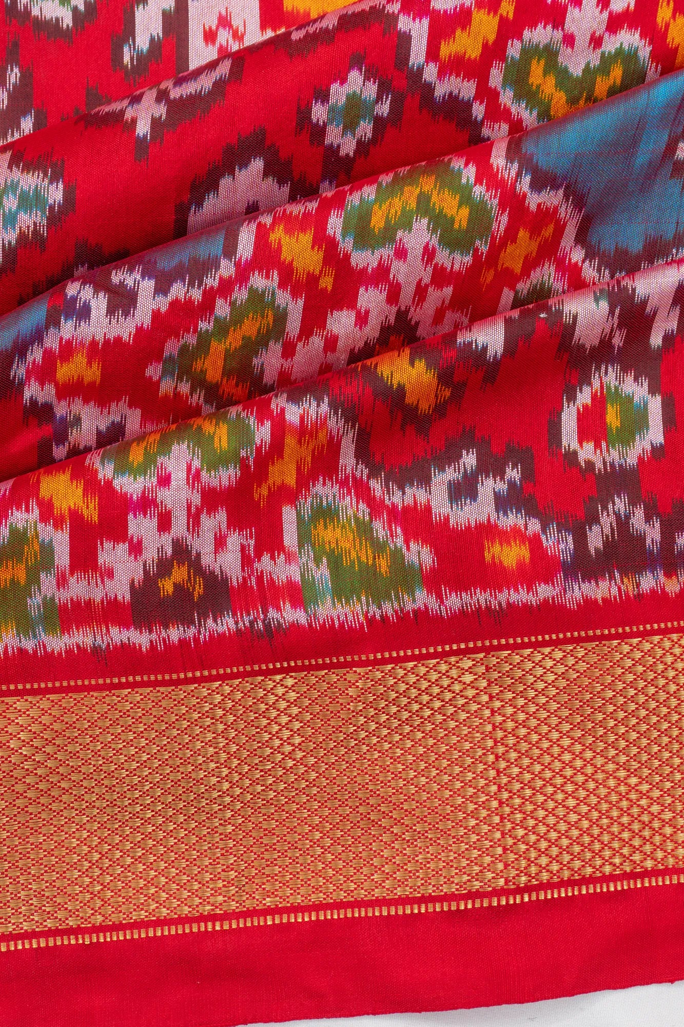 Pochampally Silk Ikat Red Saree