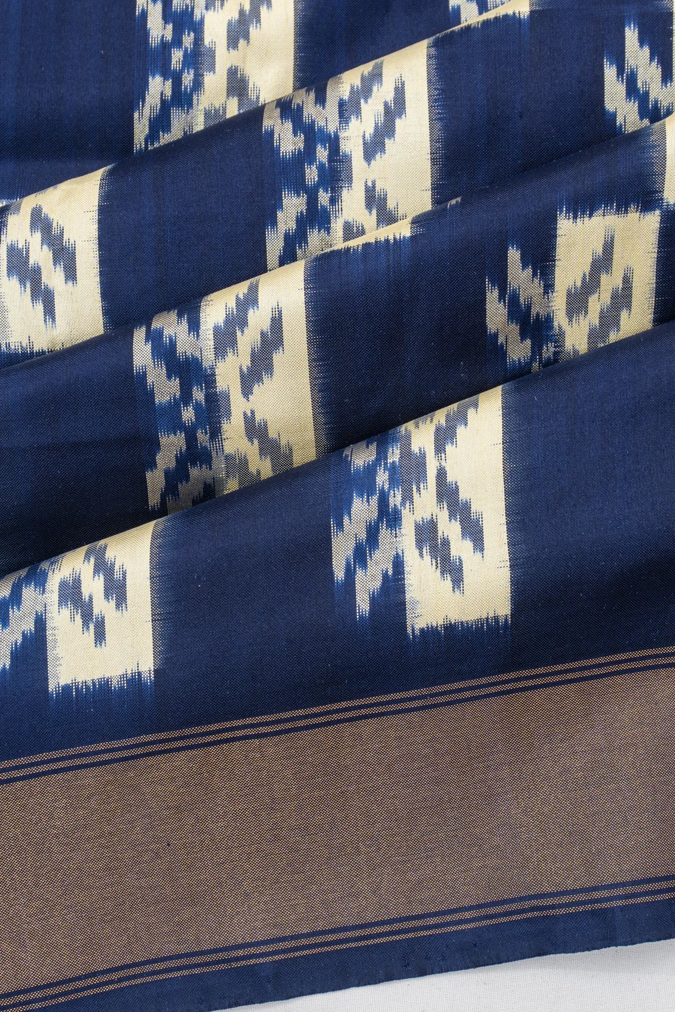 Pochampally Silk Ikat Dark Blue Saree