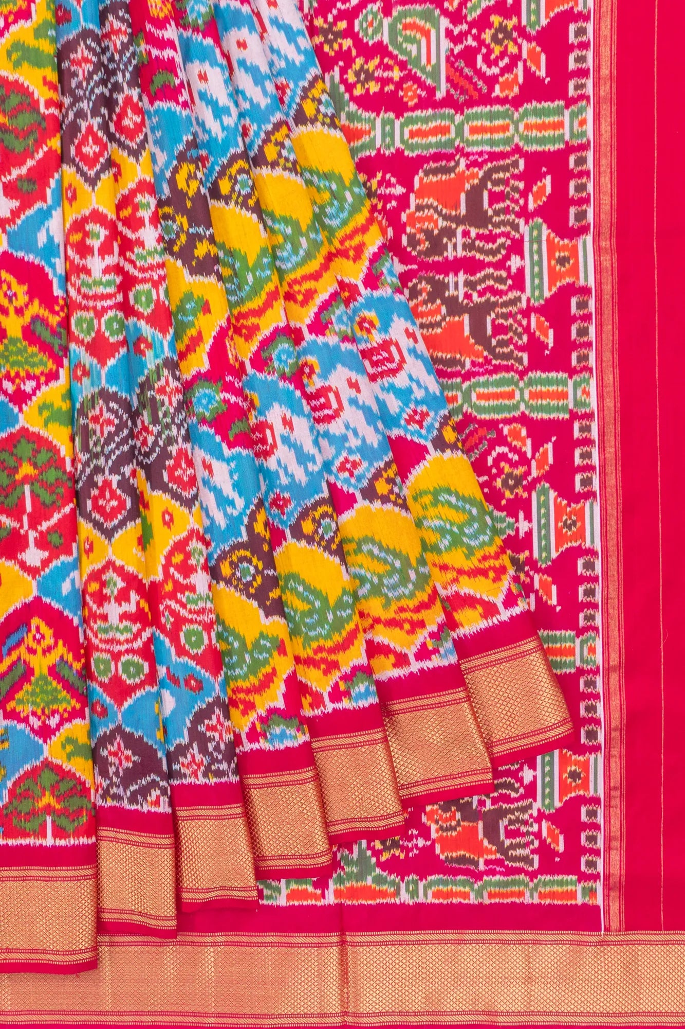 Pochampally Silk Ikat Multicolour Saree
