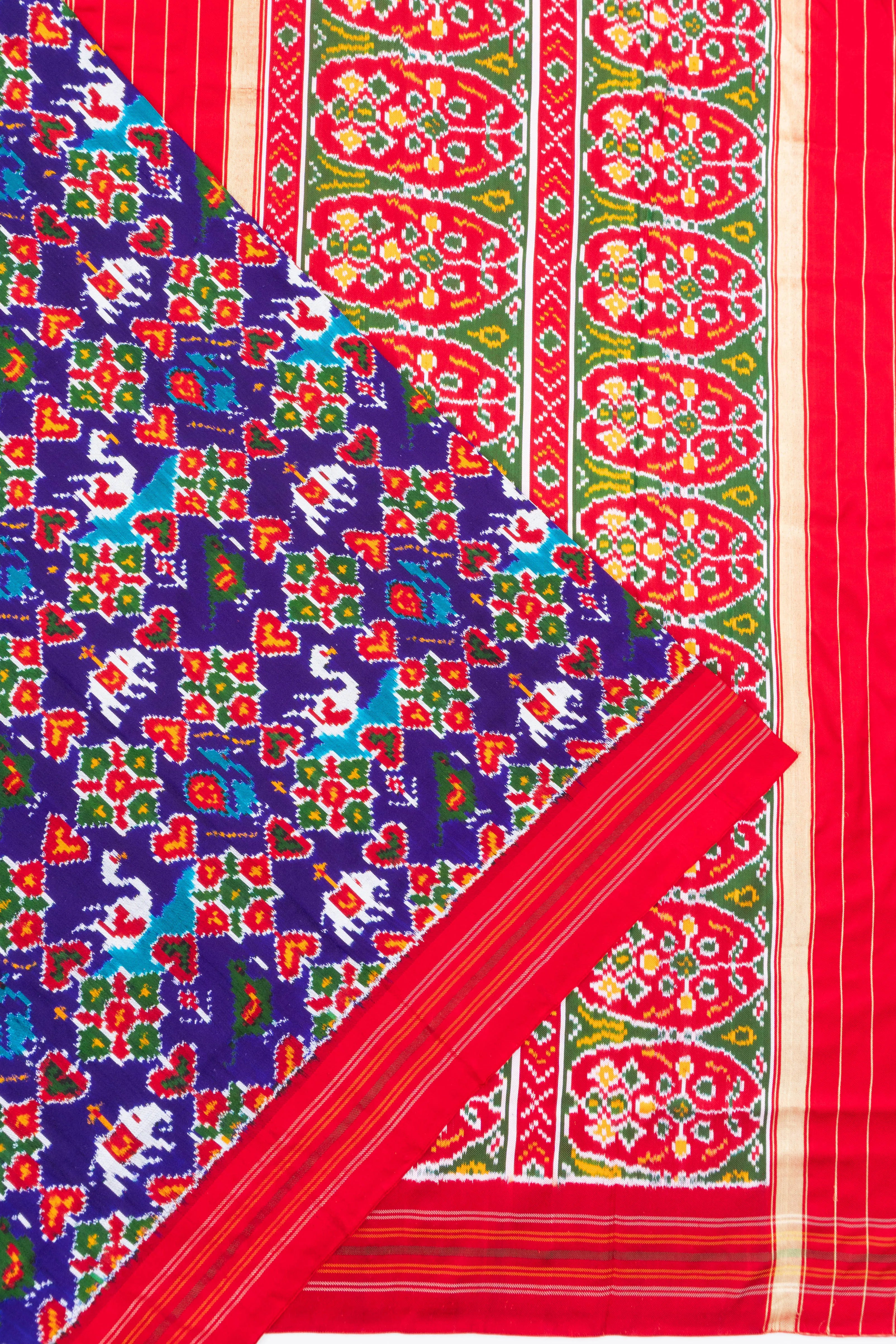 Pochampally Silk Ikat Dark Blue Saree