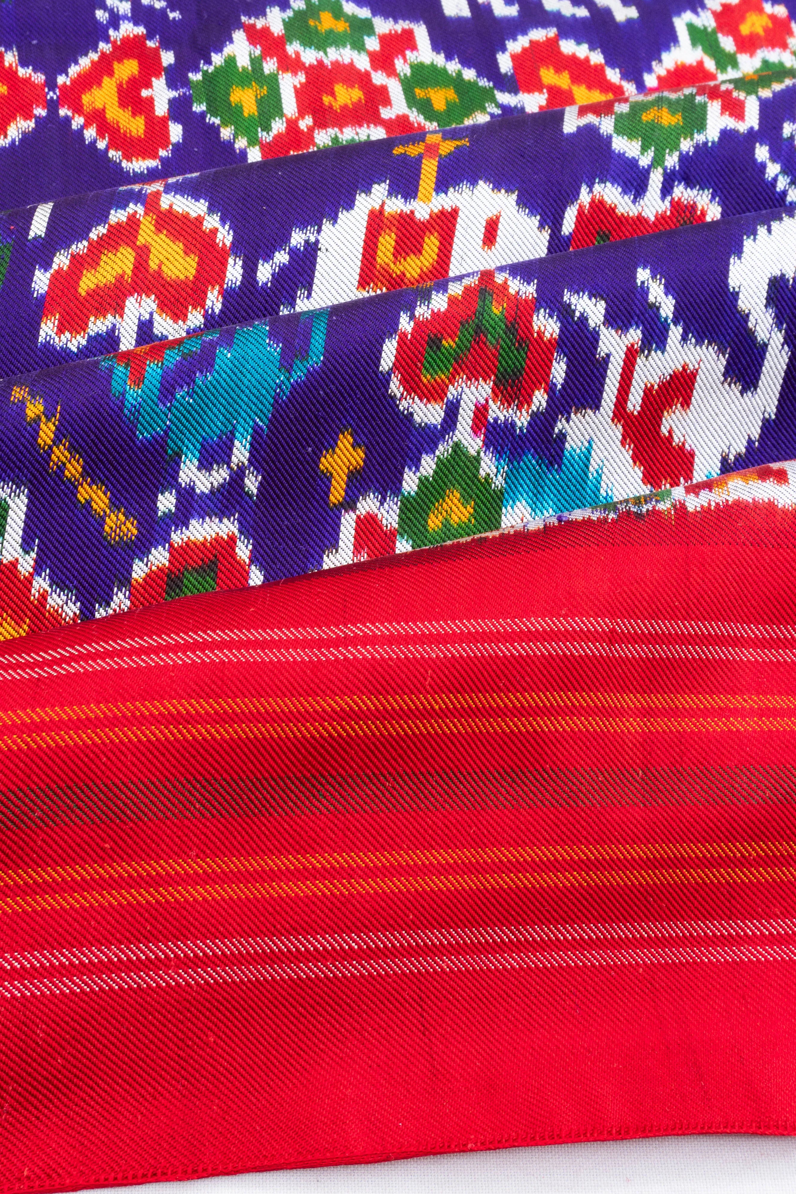 Pochampally Silk Ikat Dark Blue Saree