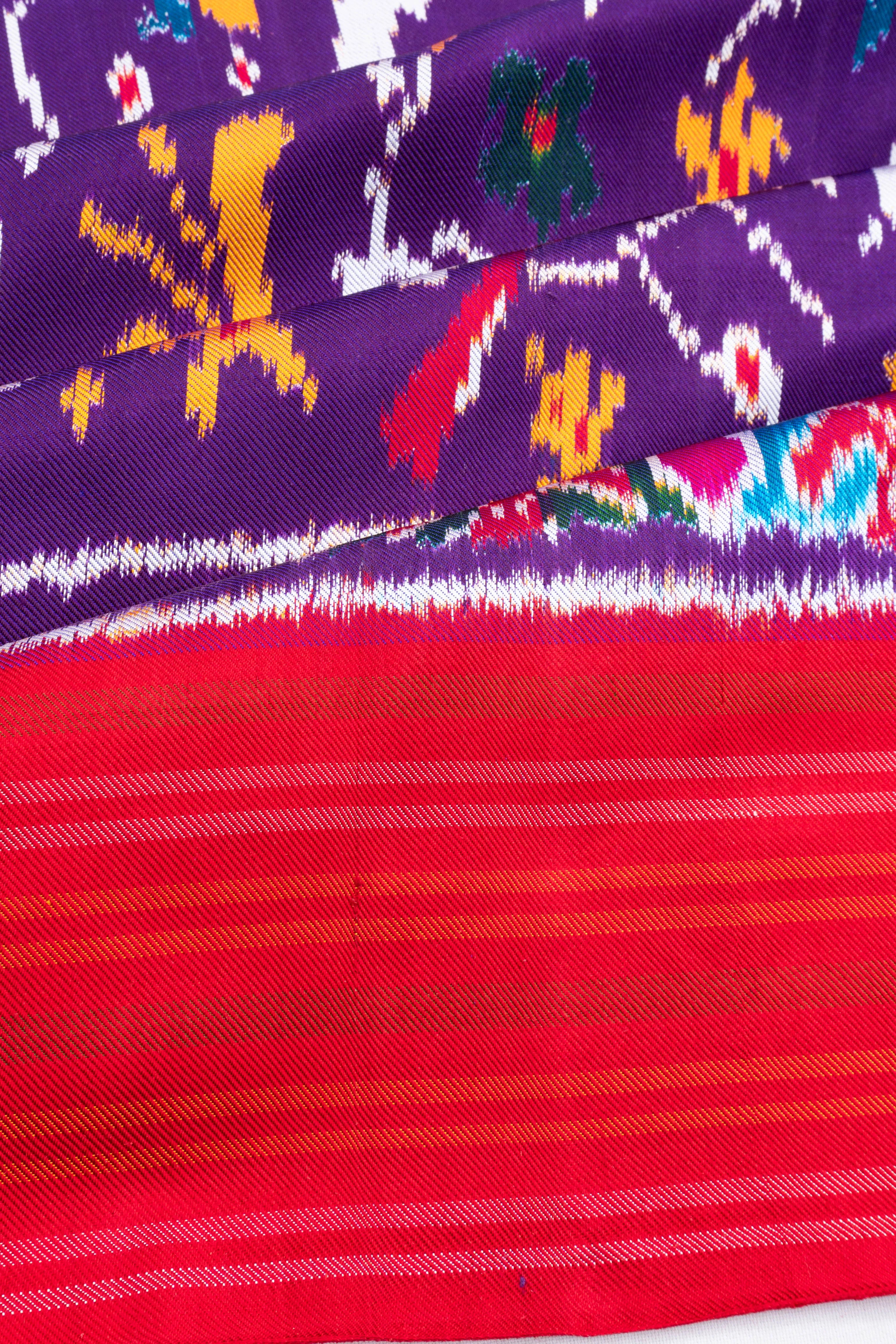 Pochampally Silk Ikat Purple Saree