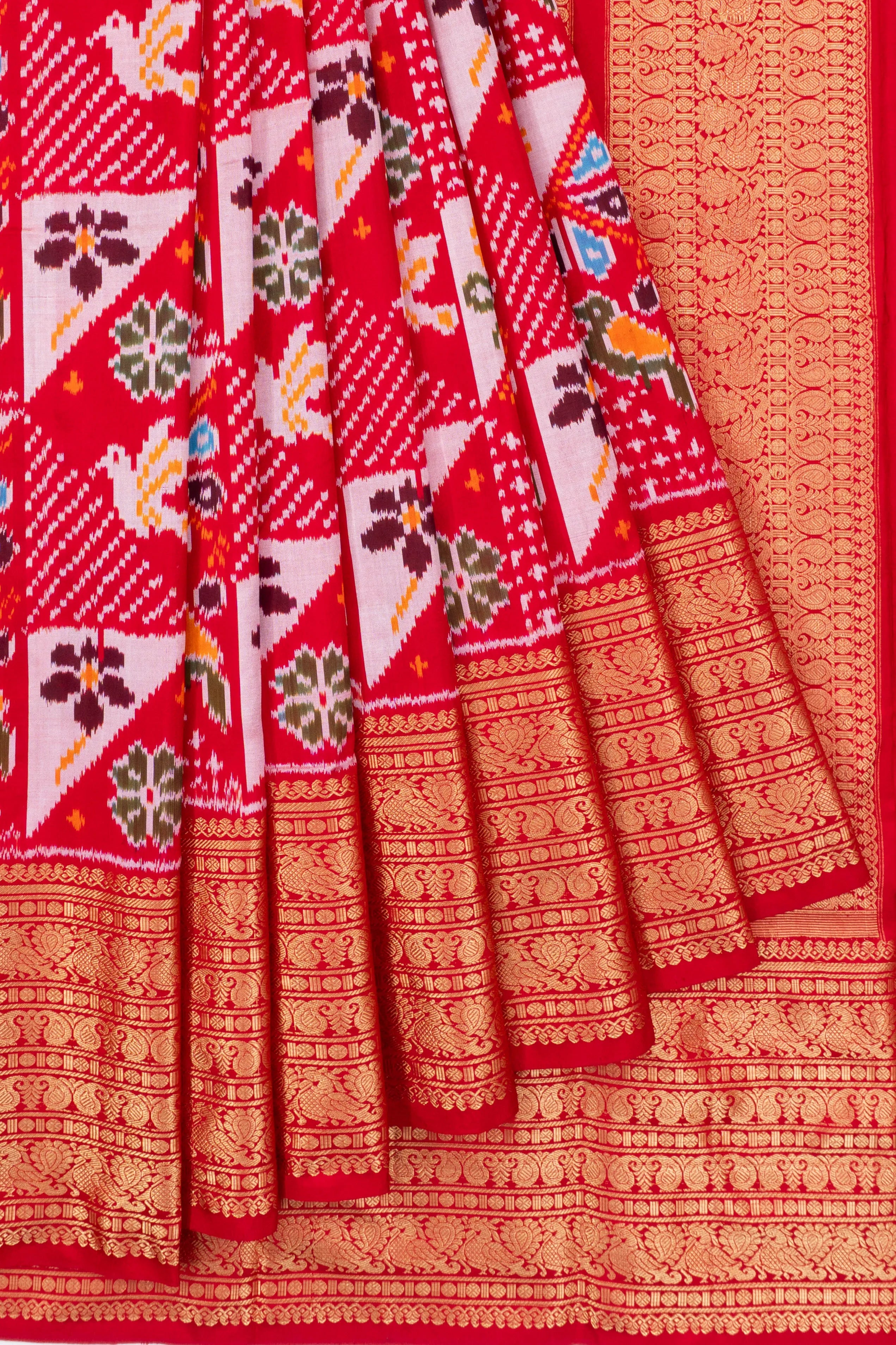 Kanchipuram Silk Ikat Red Saree