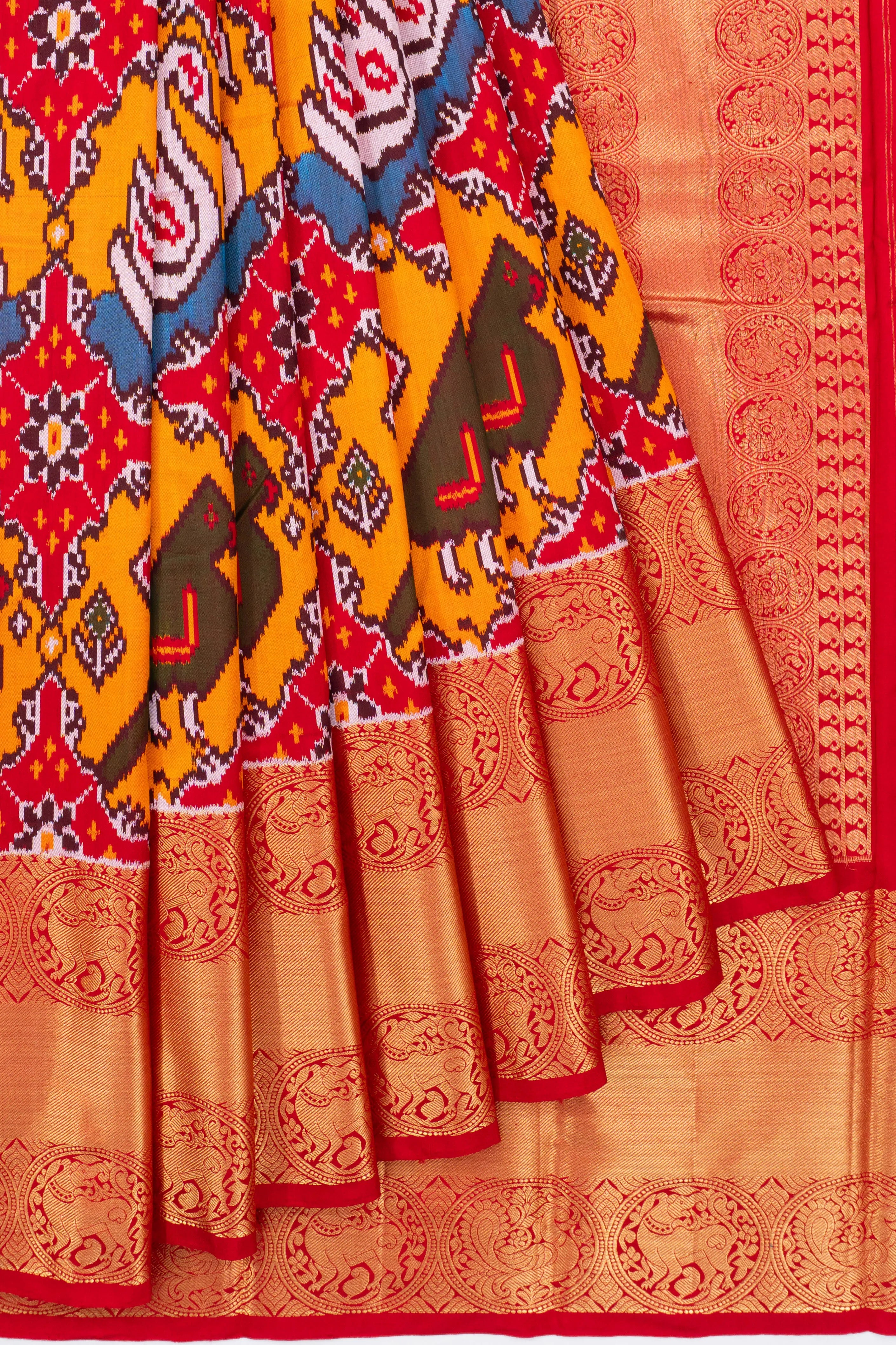 Kanchipuram Silk Ikat Red Saree