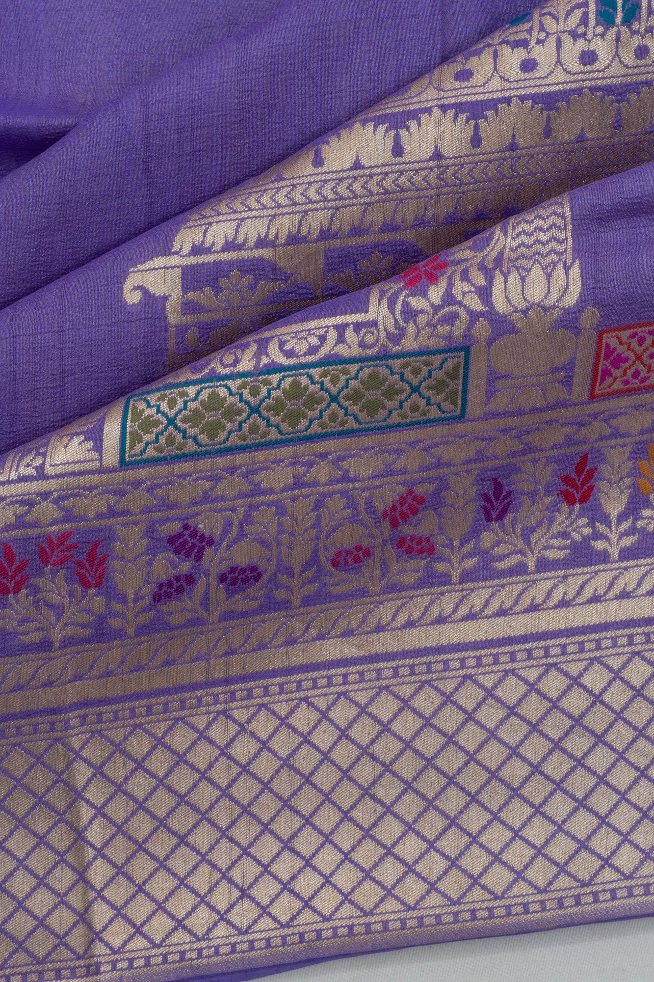 Banarasi Silk Brocade Lavender Saree