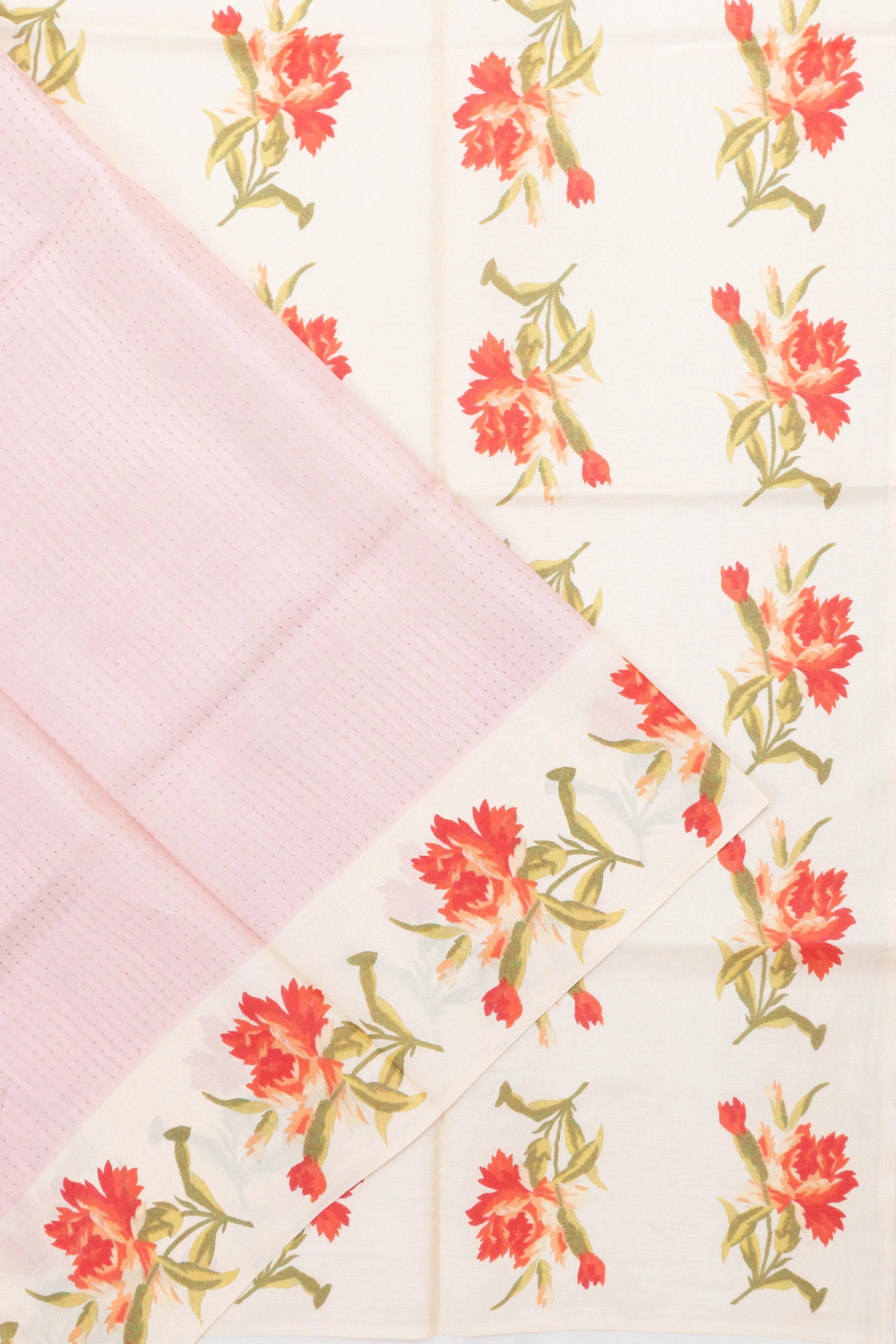 Soft Tussar Brocade Peach Saree