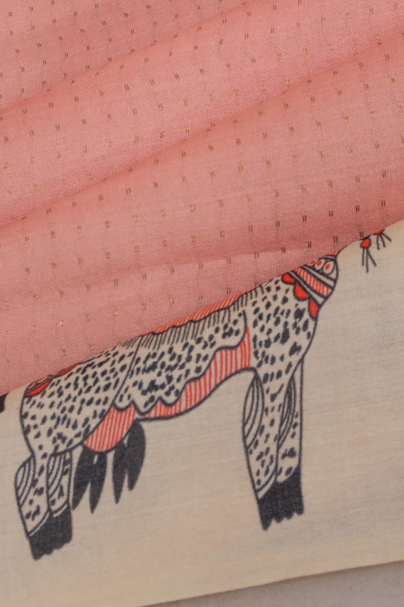 Soft Tussar Brocade Pink Saree