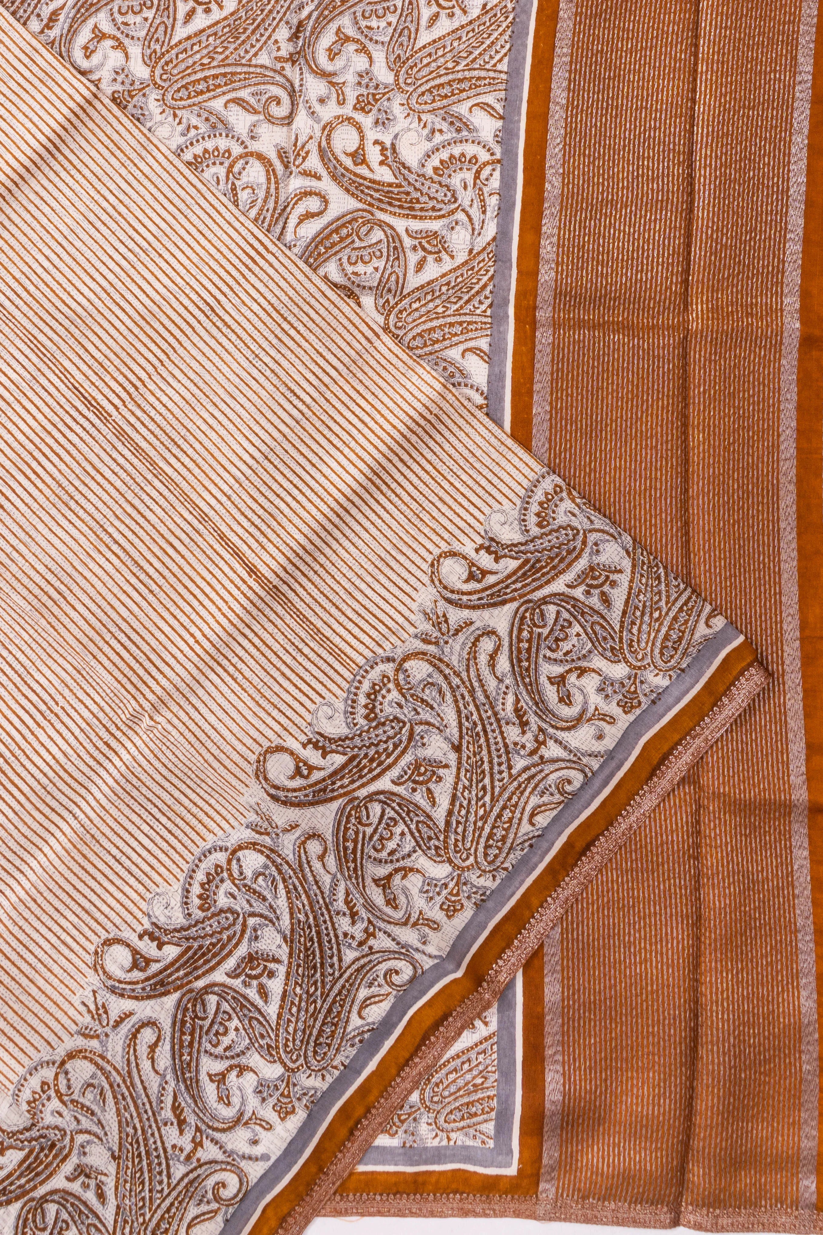 Chanderi Silk Printed Yellow Saree