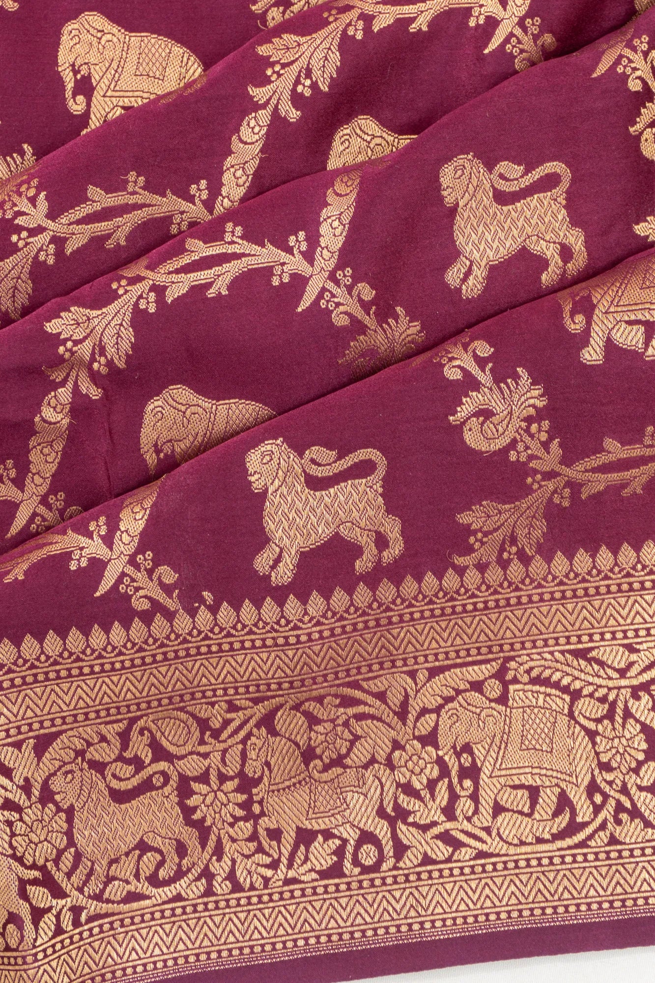 Banarasi Satin Brocade Purple Saree