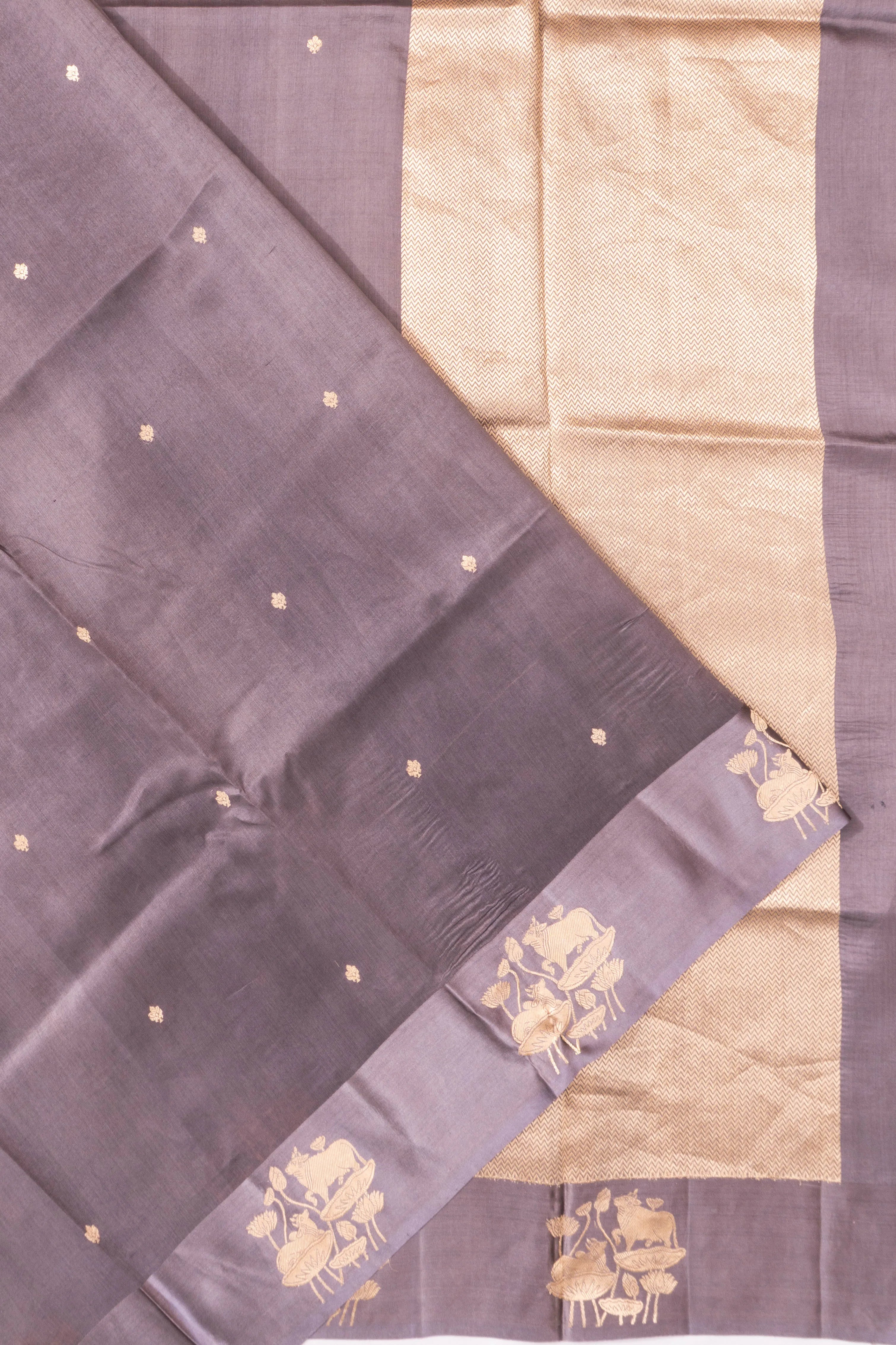 Banarasi Katan Silk Butta Lilac Saree