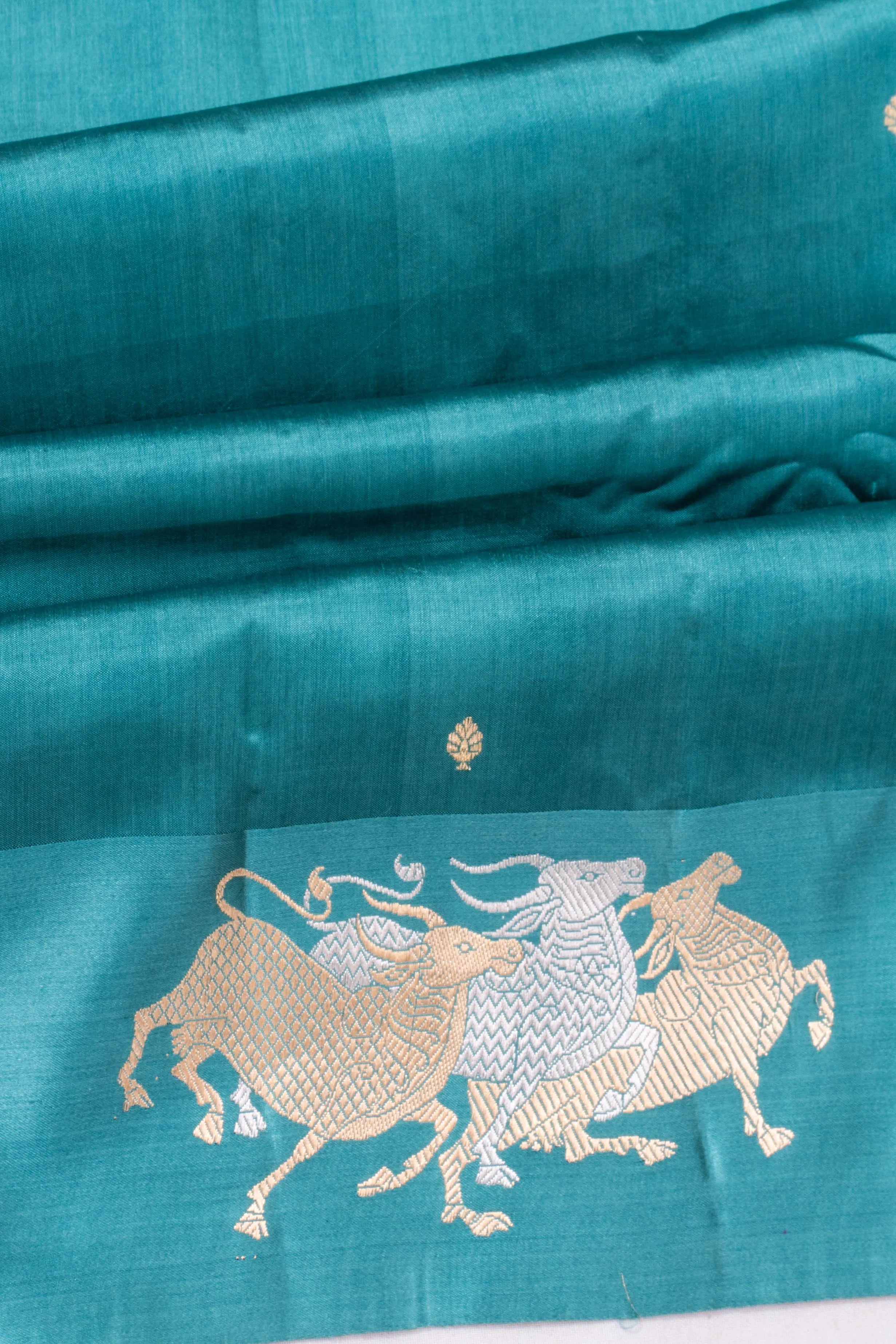Banarasi Katan Silk Butta Blue Saree