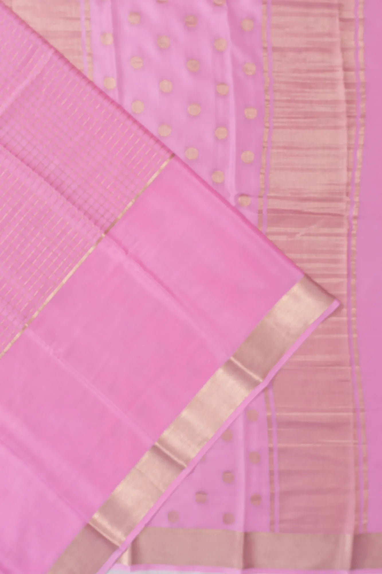 Mysore Silk Checks Lavender Saree