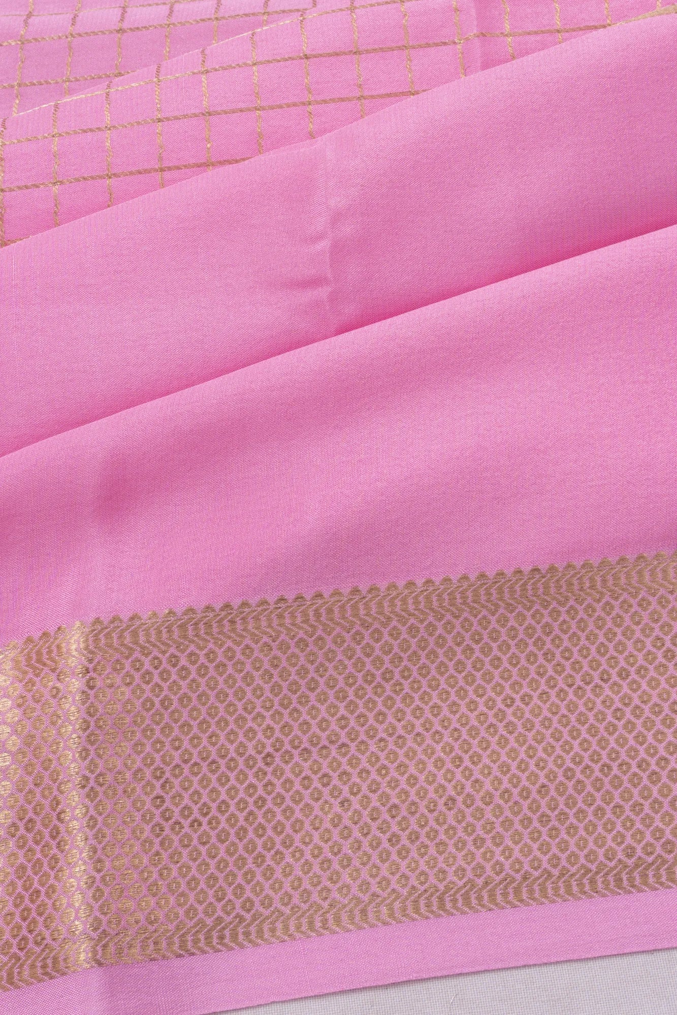 Mysore Silk Checks Lavender Saree