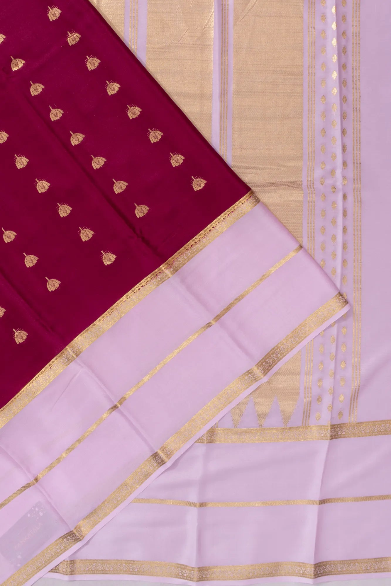 Mysore Silk Butta Maroon Saree