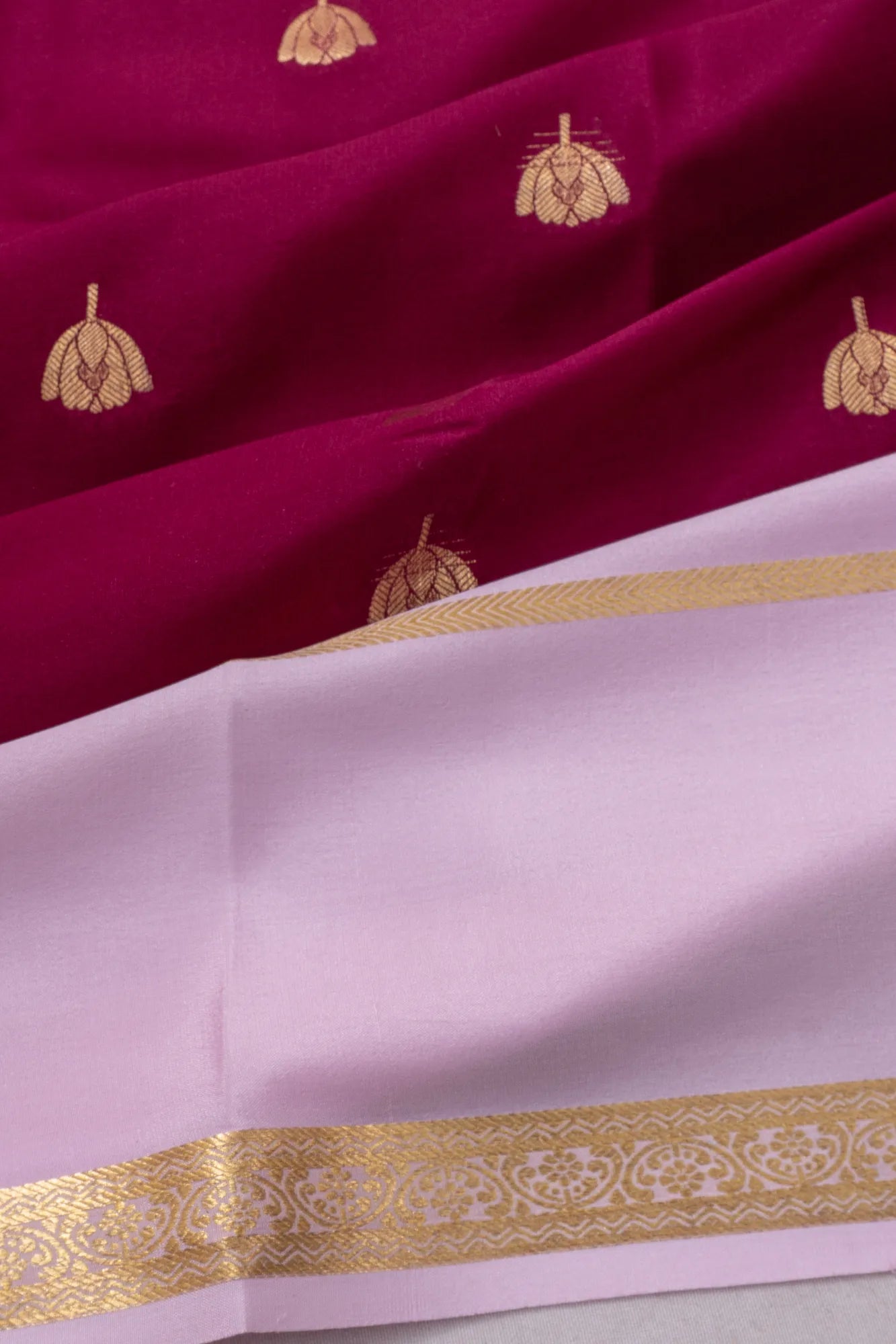 Mysore Silk Butta Maroon Saree