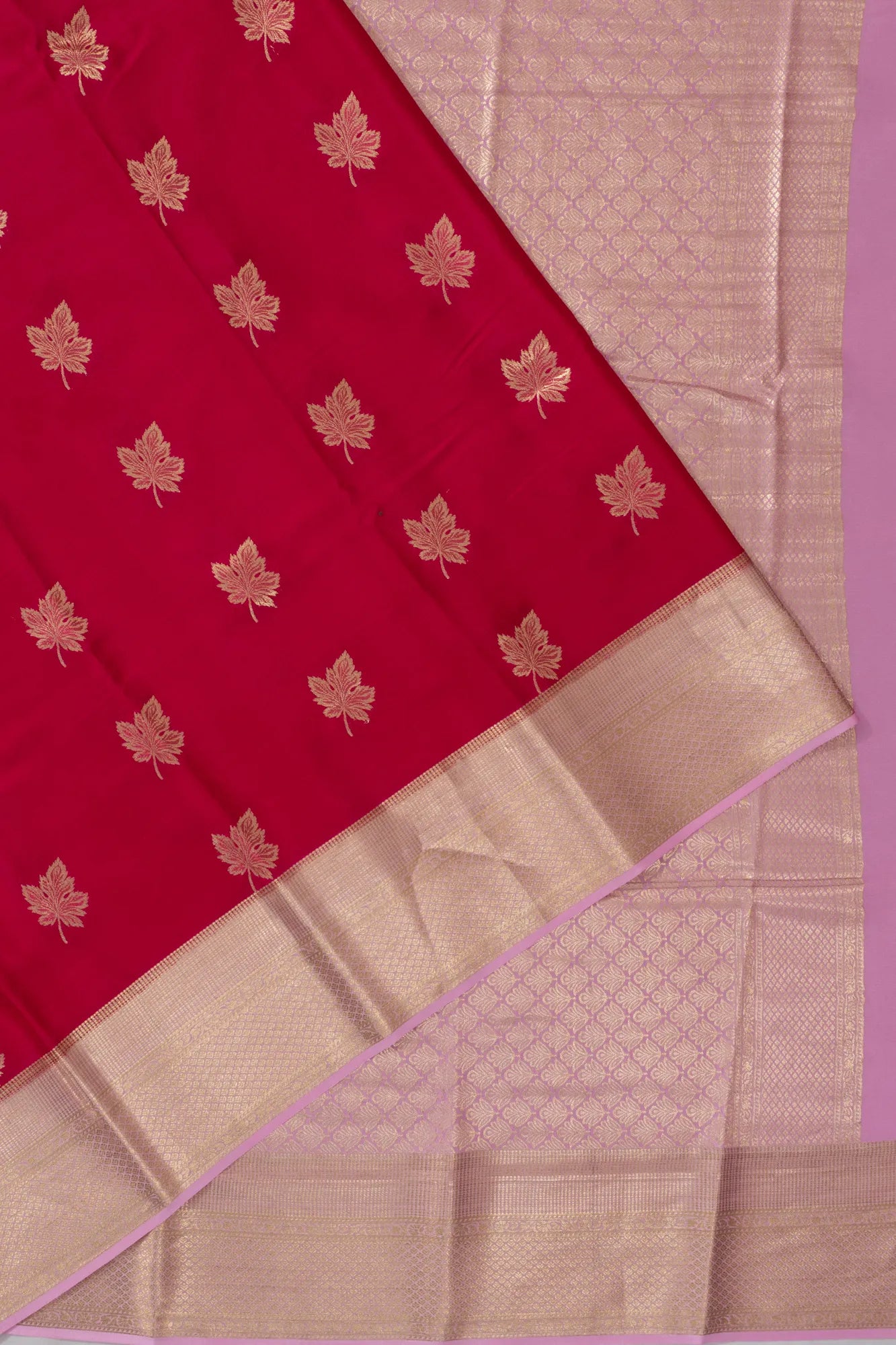 Mysore Silk Butta Red Saree