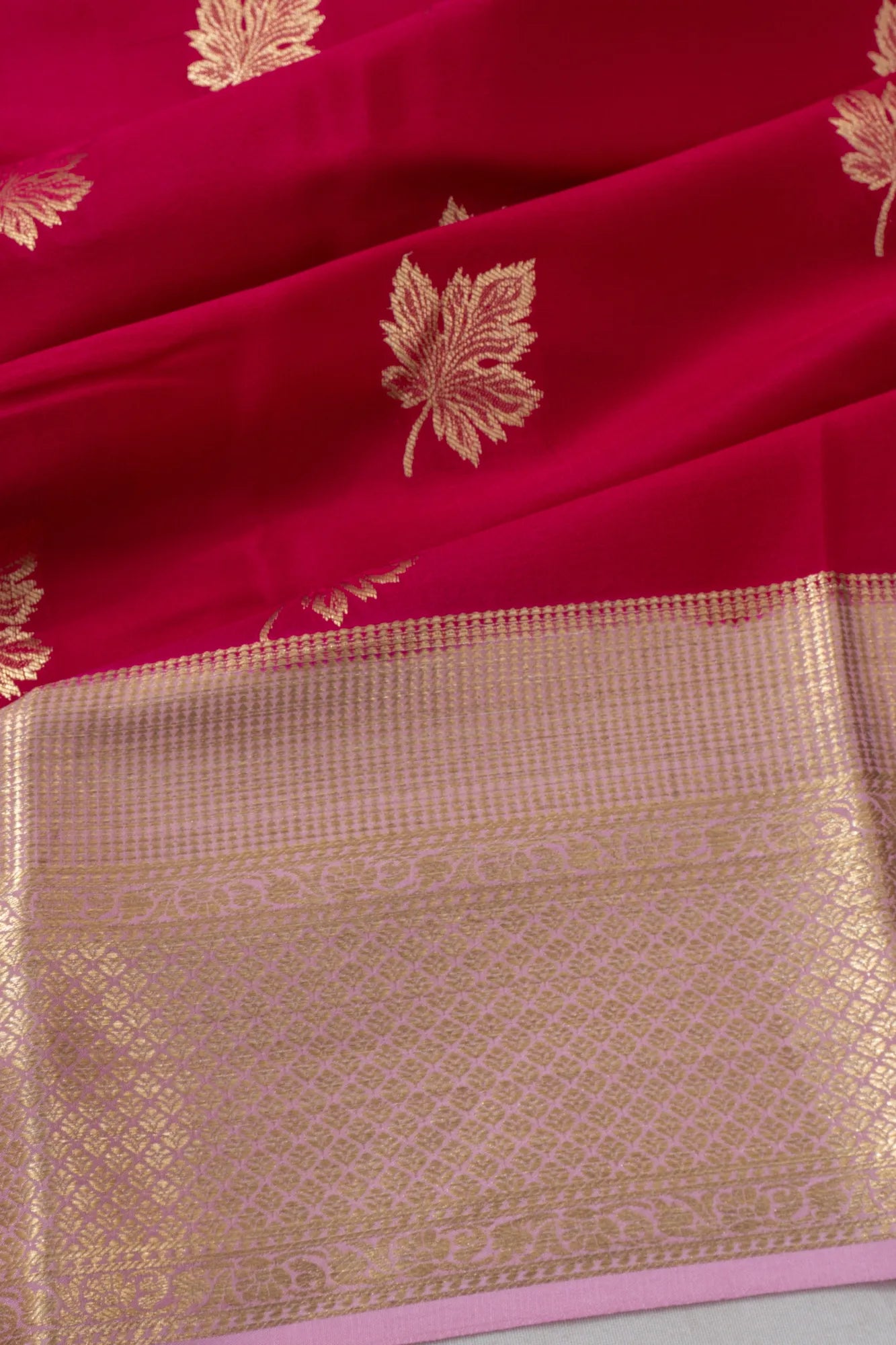 Mysore Silk Butta Red Saree