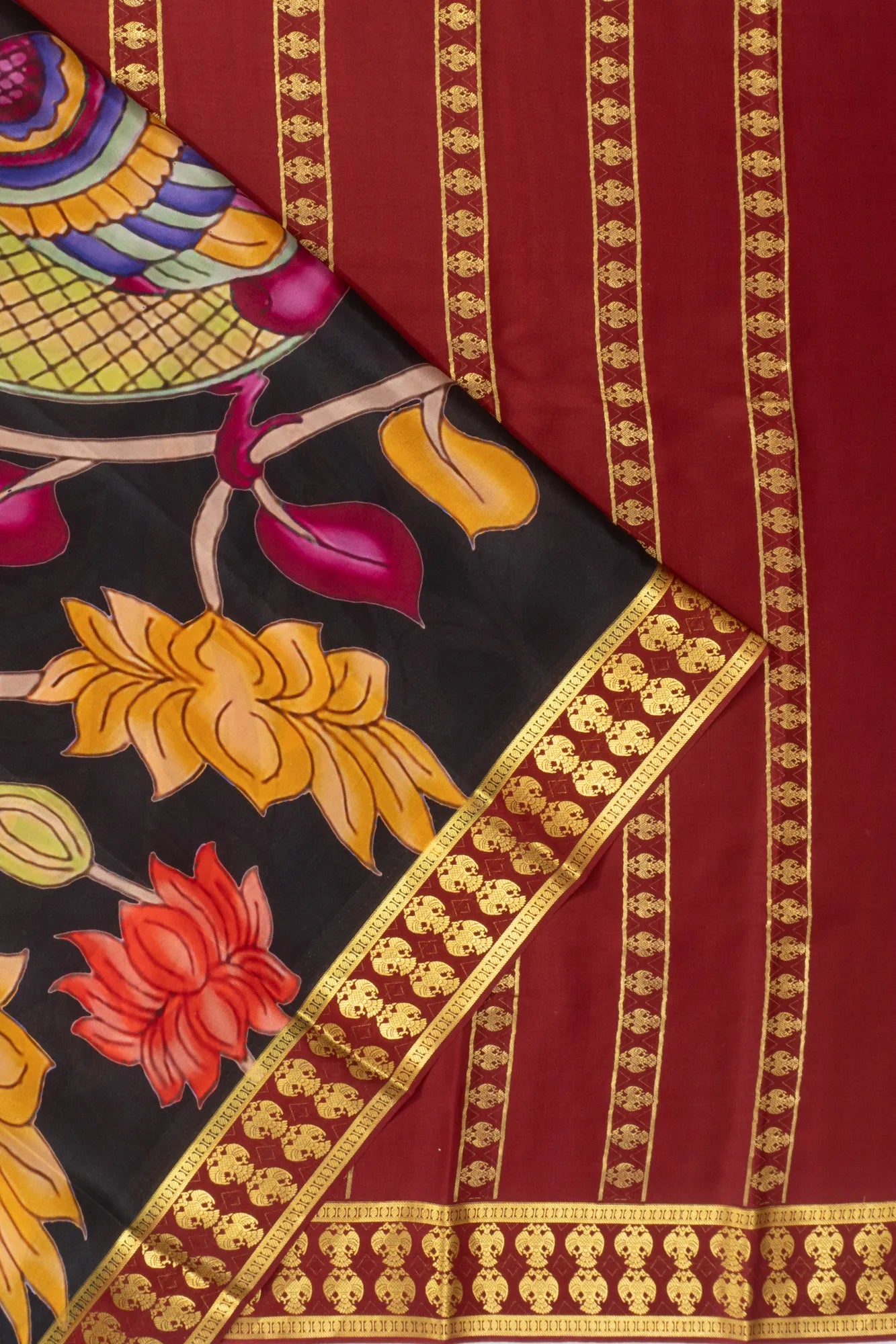 Mysore Silk Printed Black Saree