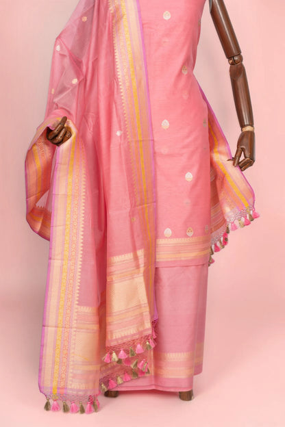 Maheswari Cotton Butta Pink Salwar Suit Set