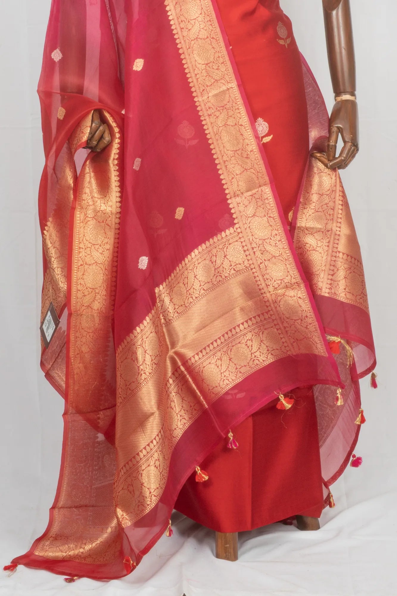 Banarasi Silk Butta Red Salwar Suit Set