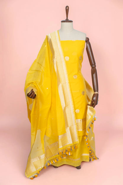 Maheswari Cotton Butta Yellow Salwar Suit Set