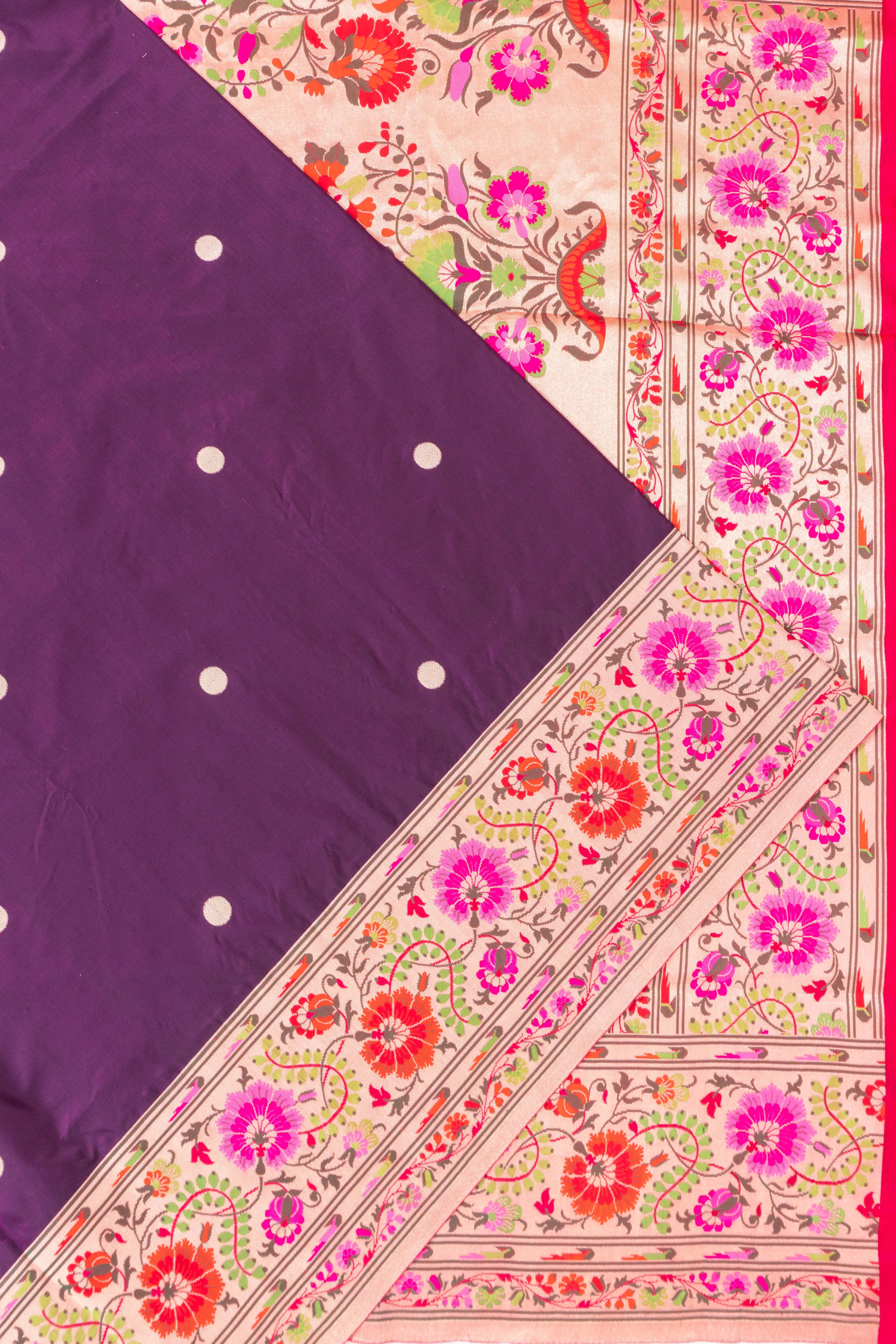 Banarasi Silk Butta Purple Saree