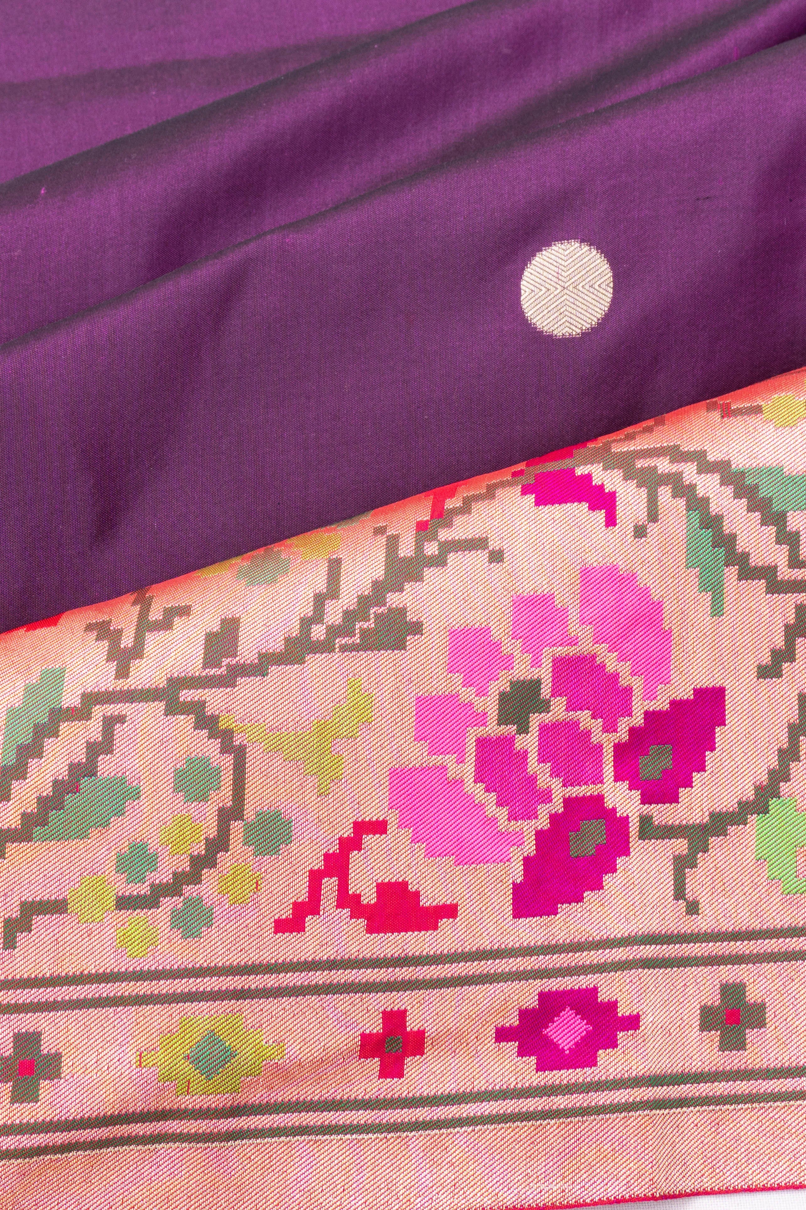 Banarasi Silk Butta Purple Saree